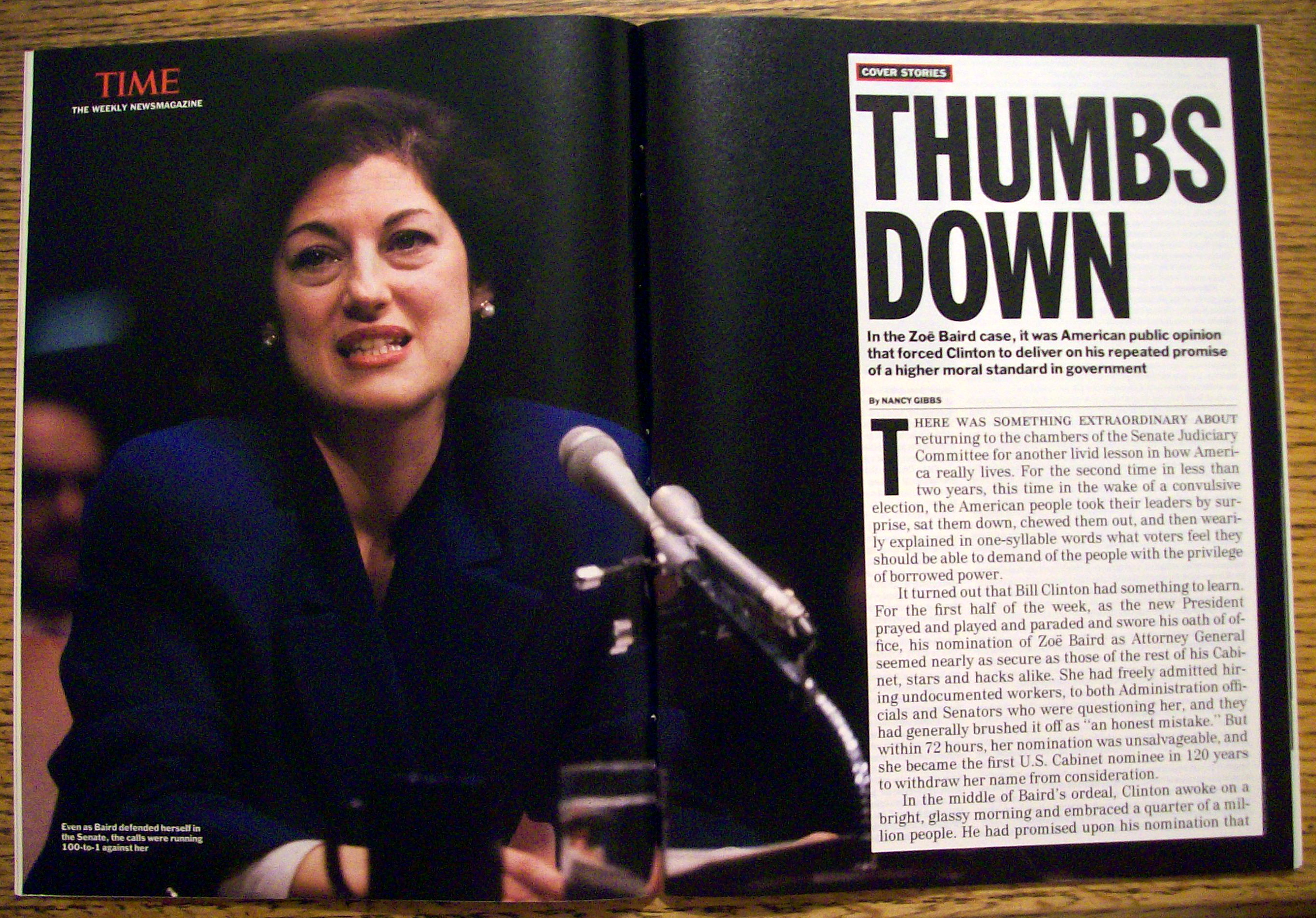 Time Magazine-February 1, 1993-Zoe Baird