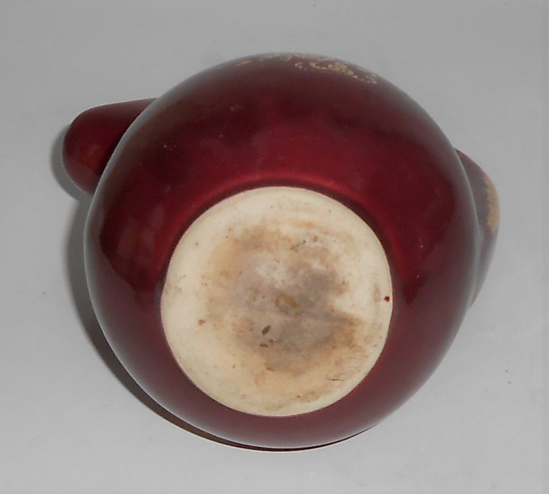 Camark Art Pottery #593 Maroon NorSo w/Gold Bulbous Jug