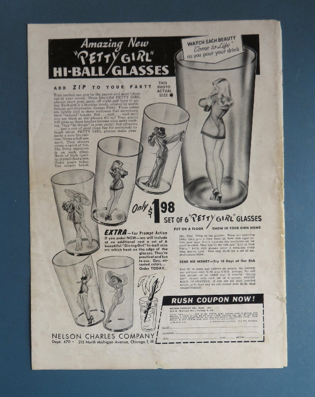 1949 Petty Girl Hi Ball Glasses with Petty Pin Up Girls