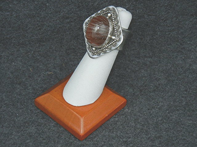 David Troutman Pink Gold Rutilated Quartz Sterling Silv