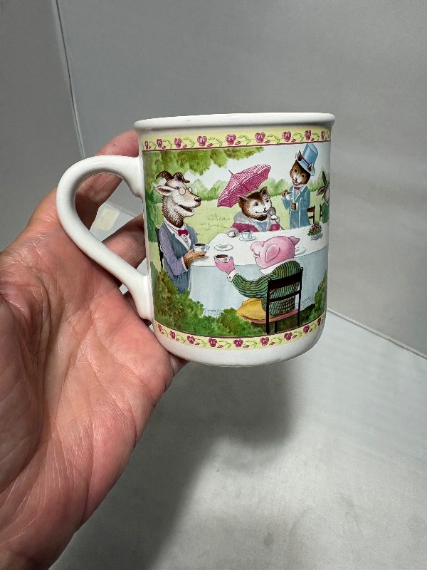Hallmark Tea Time Mug with Anthropomorphic Animals 8 fluid ounces