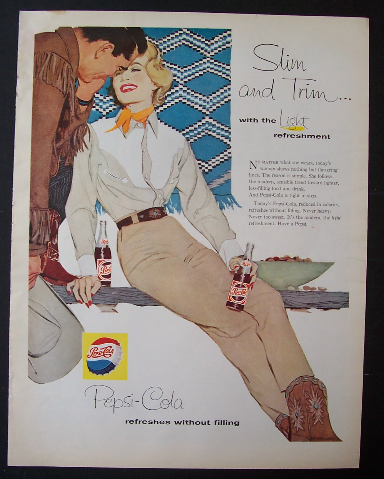 1958 Pepsi-Cola (Pepsi) with a Man & Woman Talking