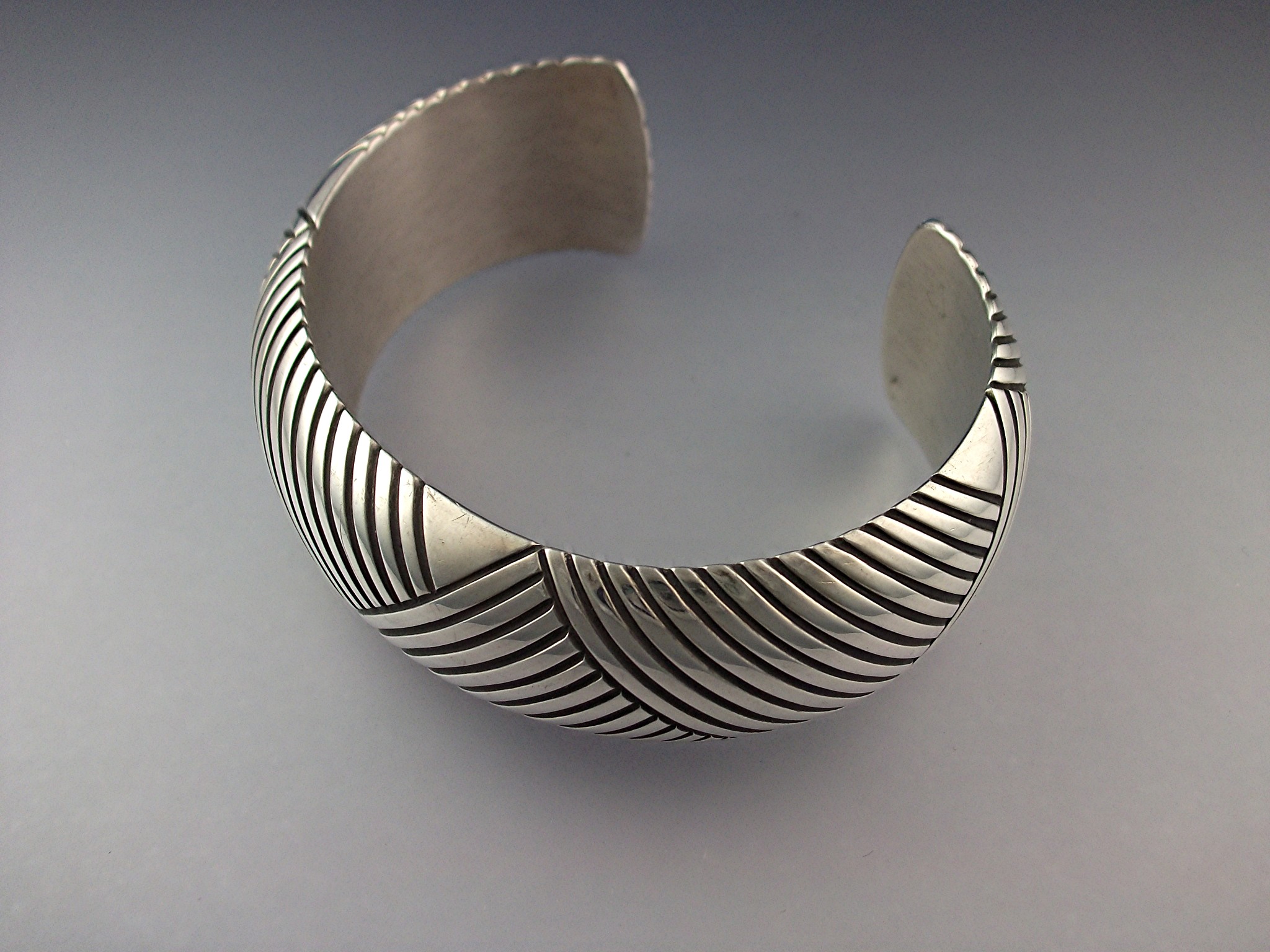 Navajo Sterling Silver Cuff Signed BIGHAND