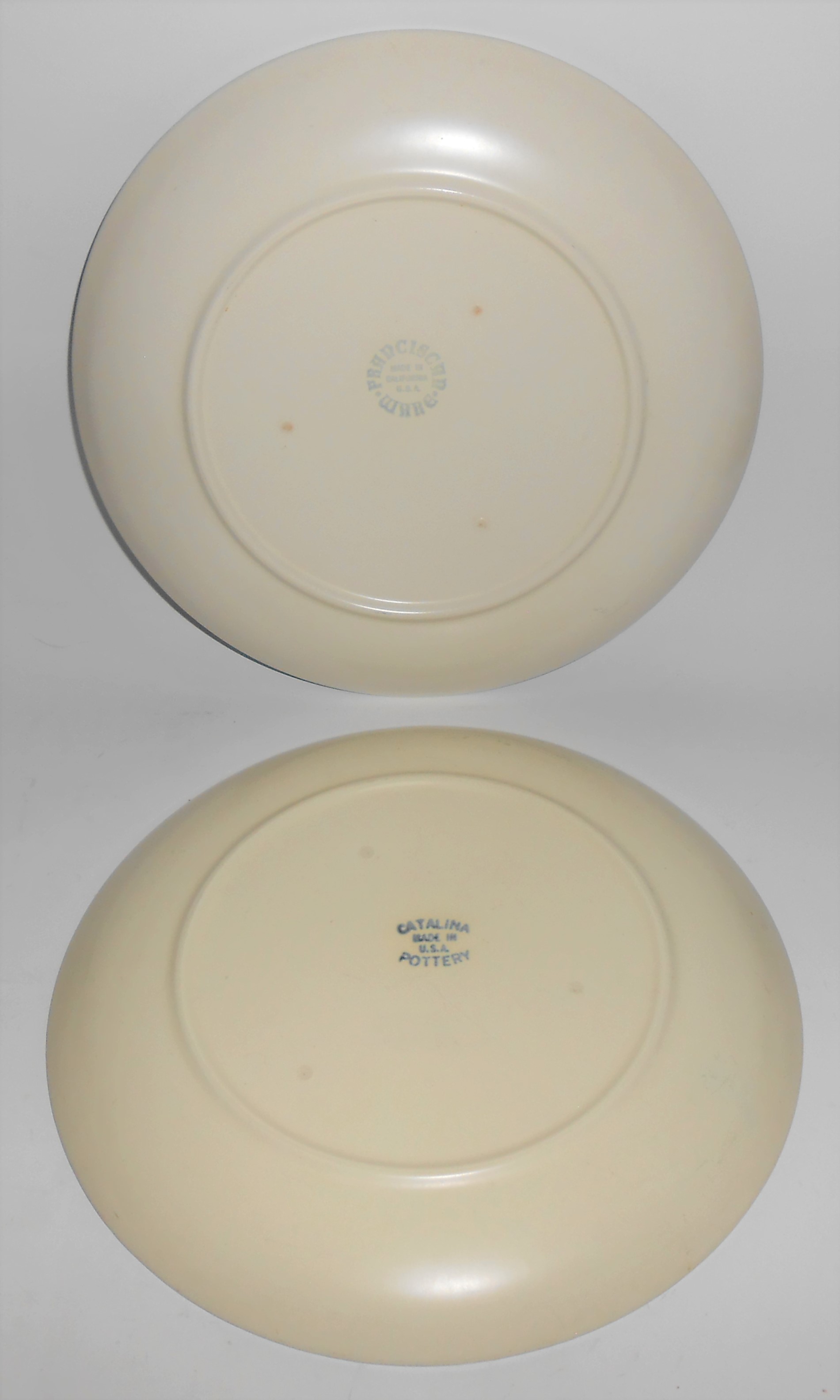Catalina Pottery Rancho Ware Aqua/Ivory Duotone Dinner