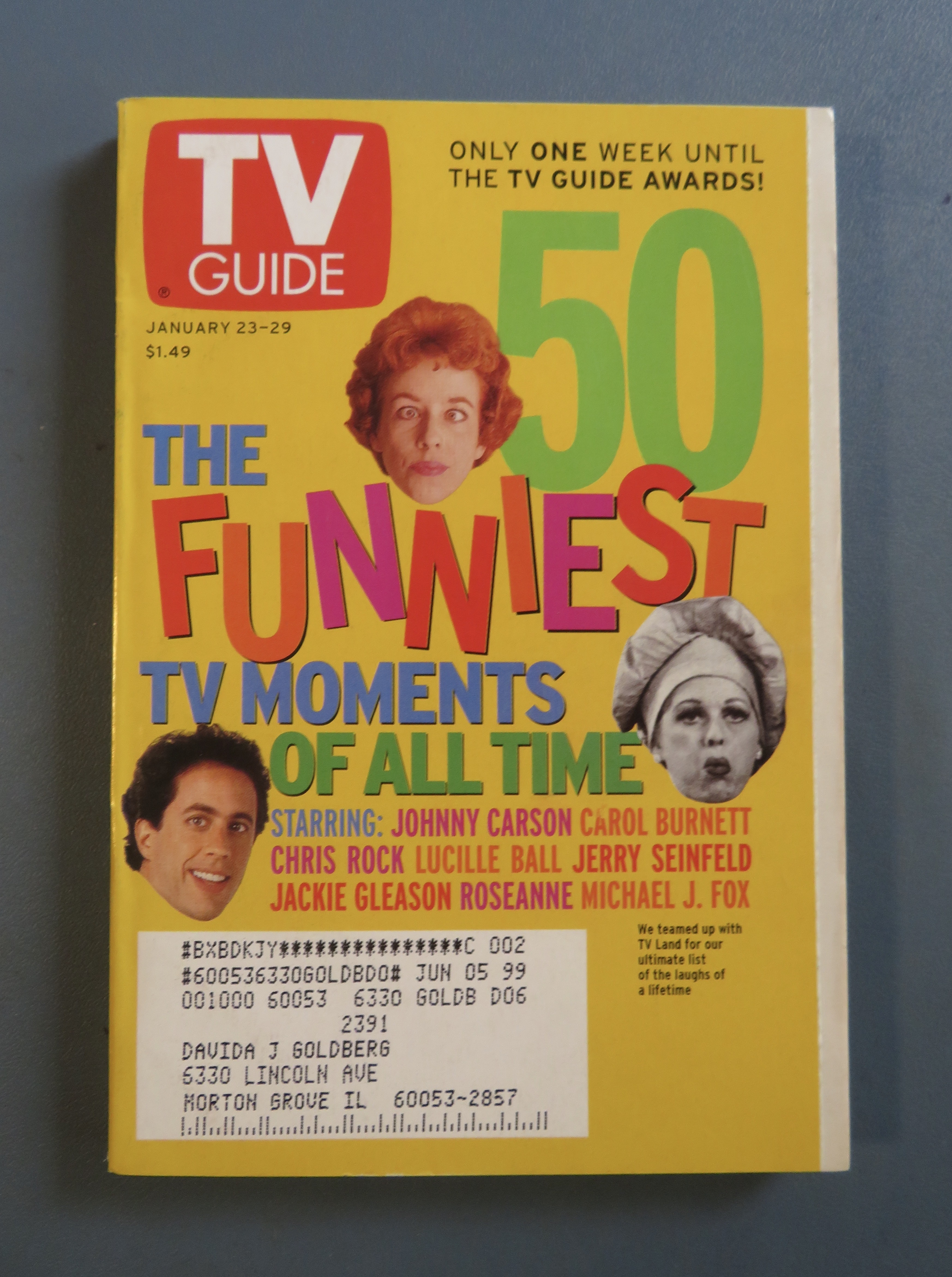 TV Guide January 23 - 29, 1999 50 Funniest Moments