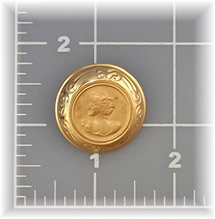 14K Gold  Cameo Omega Pendant Slide