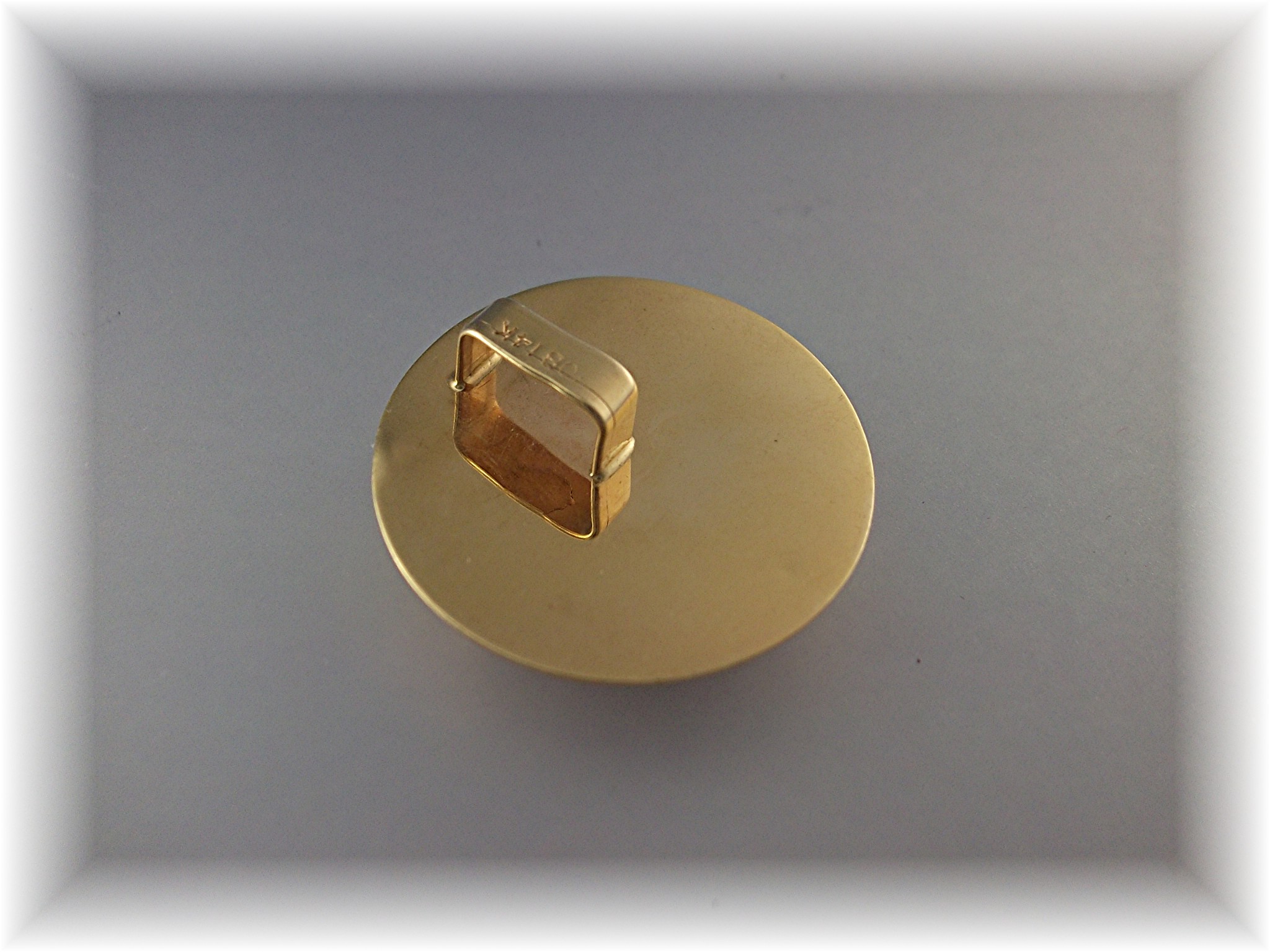 14K Gold  Cameo Omega Pendant Slide