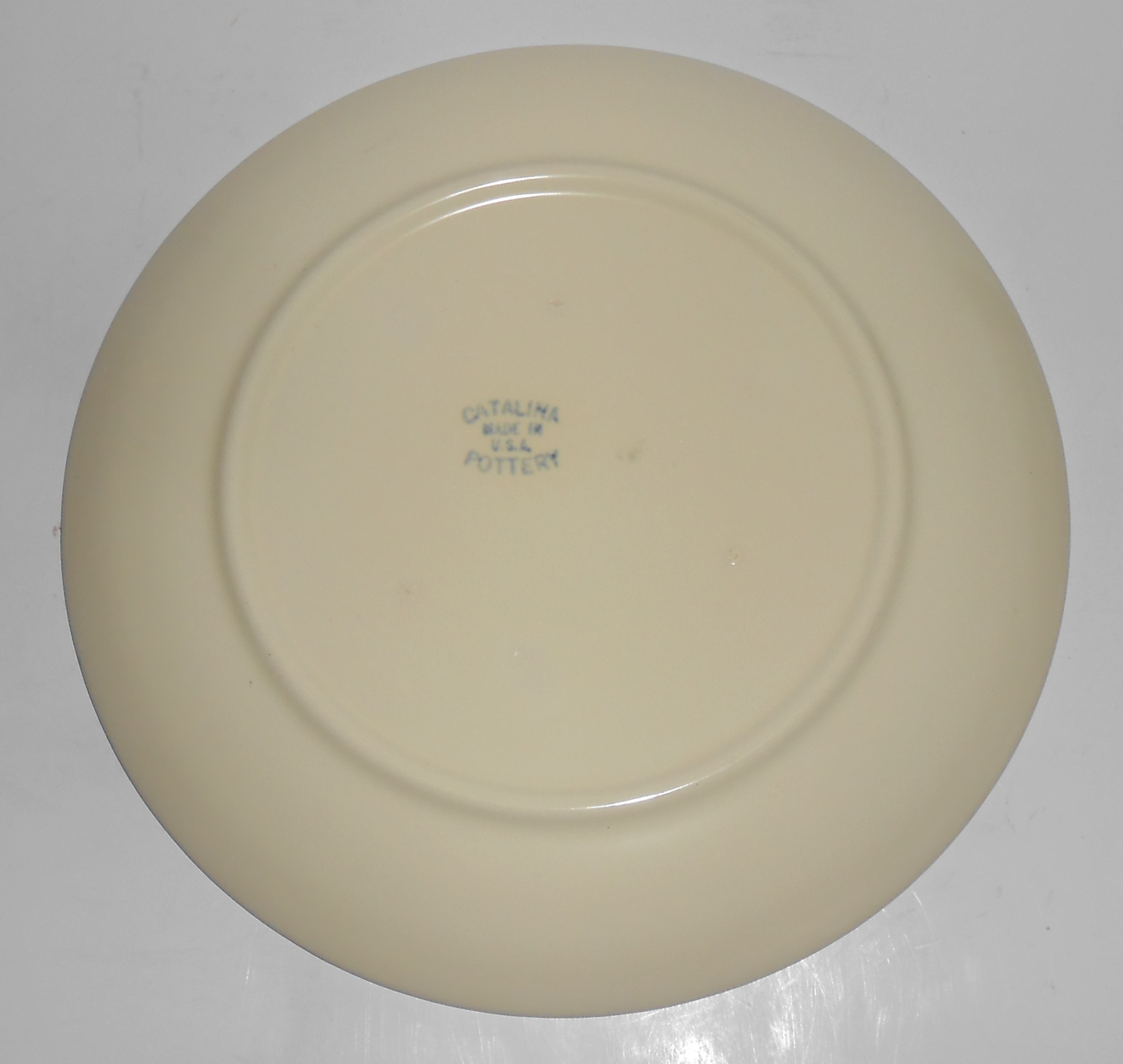 Catalina Pottery Rancho Ware Aqua/Ivory Duotone Din