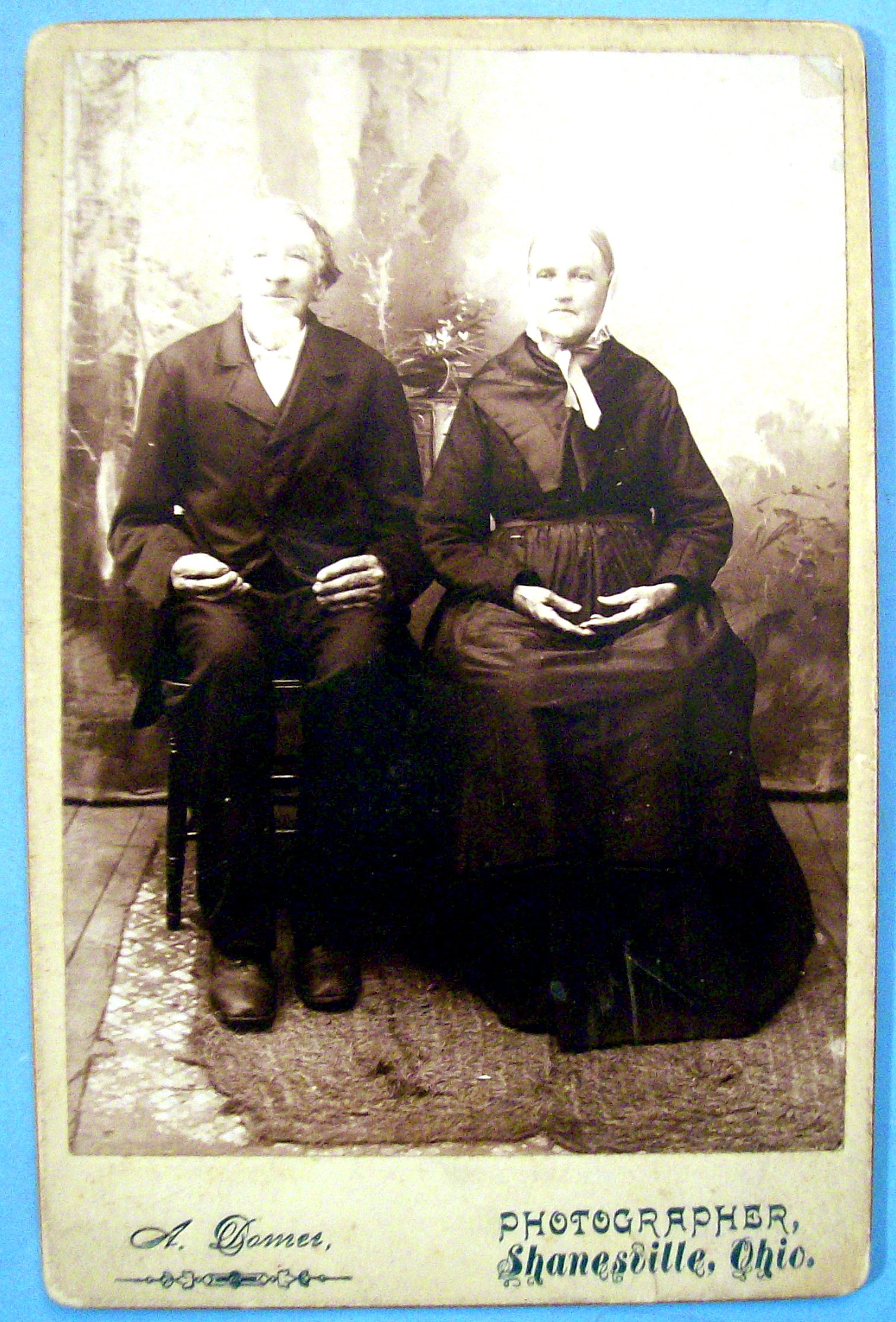 American Gothic Cabinet Photo - Ohio Frontier Couple
