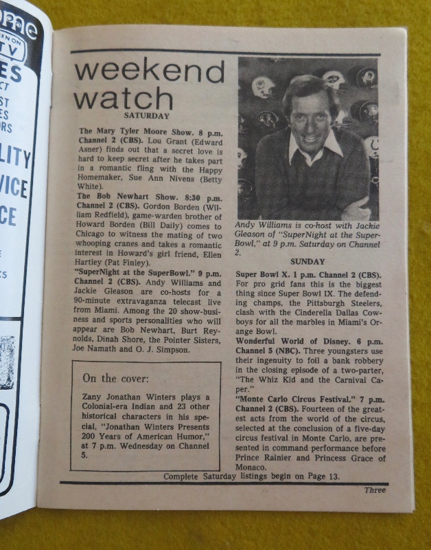 TV News (Chicago Daily News) January 17-24, 1976 Jonathan Winters