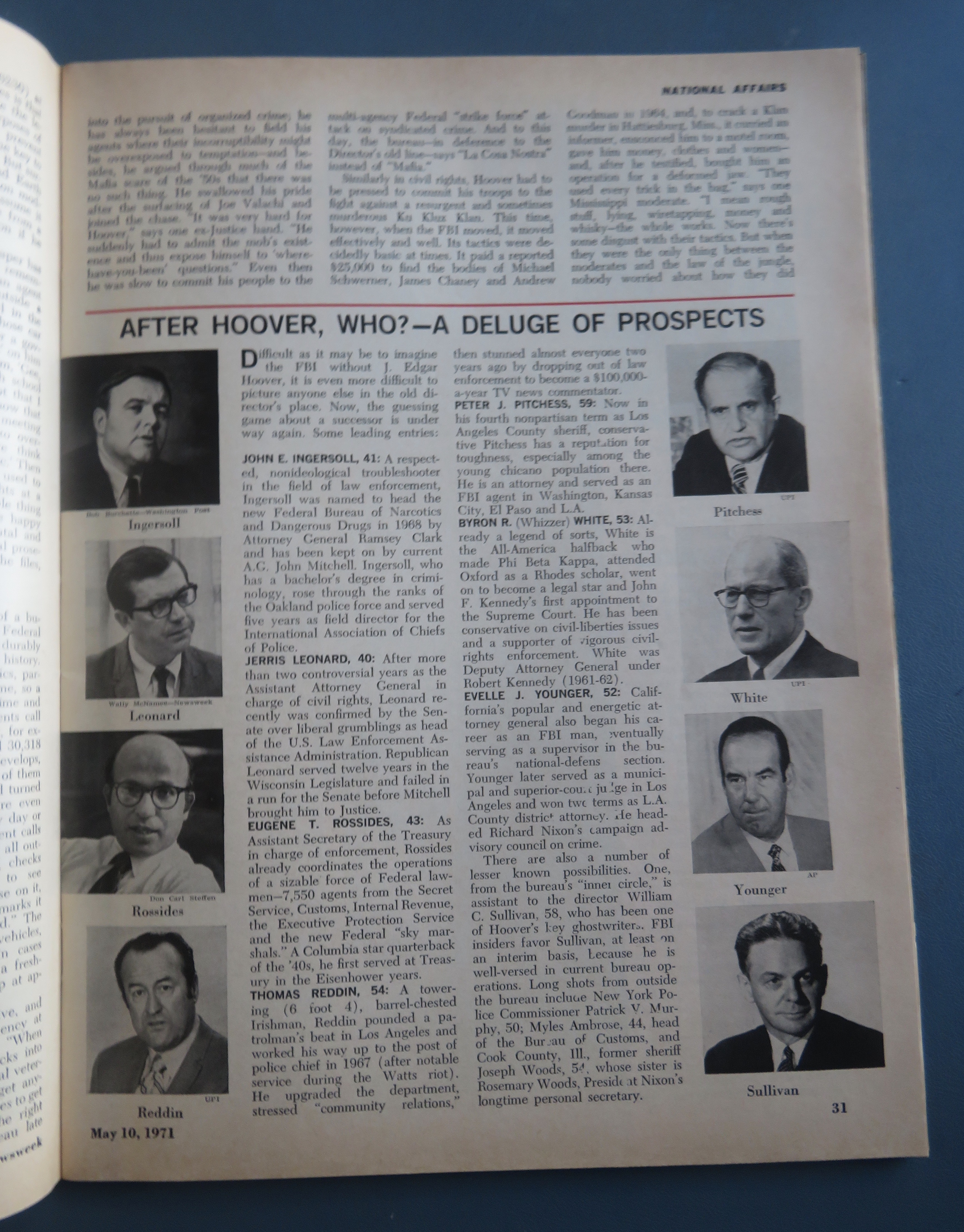 Newsweek Magazine May 10, 1971 Hoover's FBI