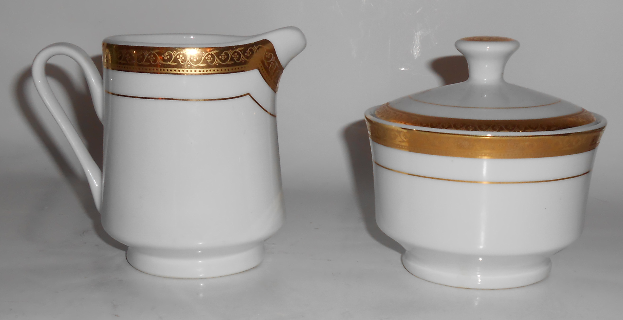 Sango Porcelain Elegance Gold Fine China Creamer/Sugar