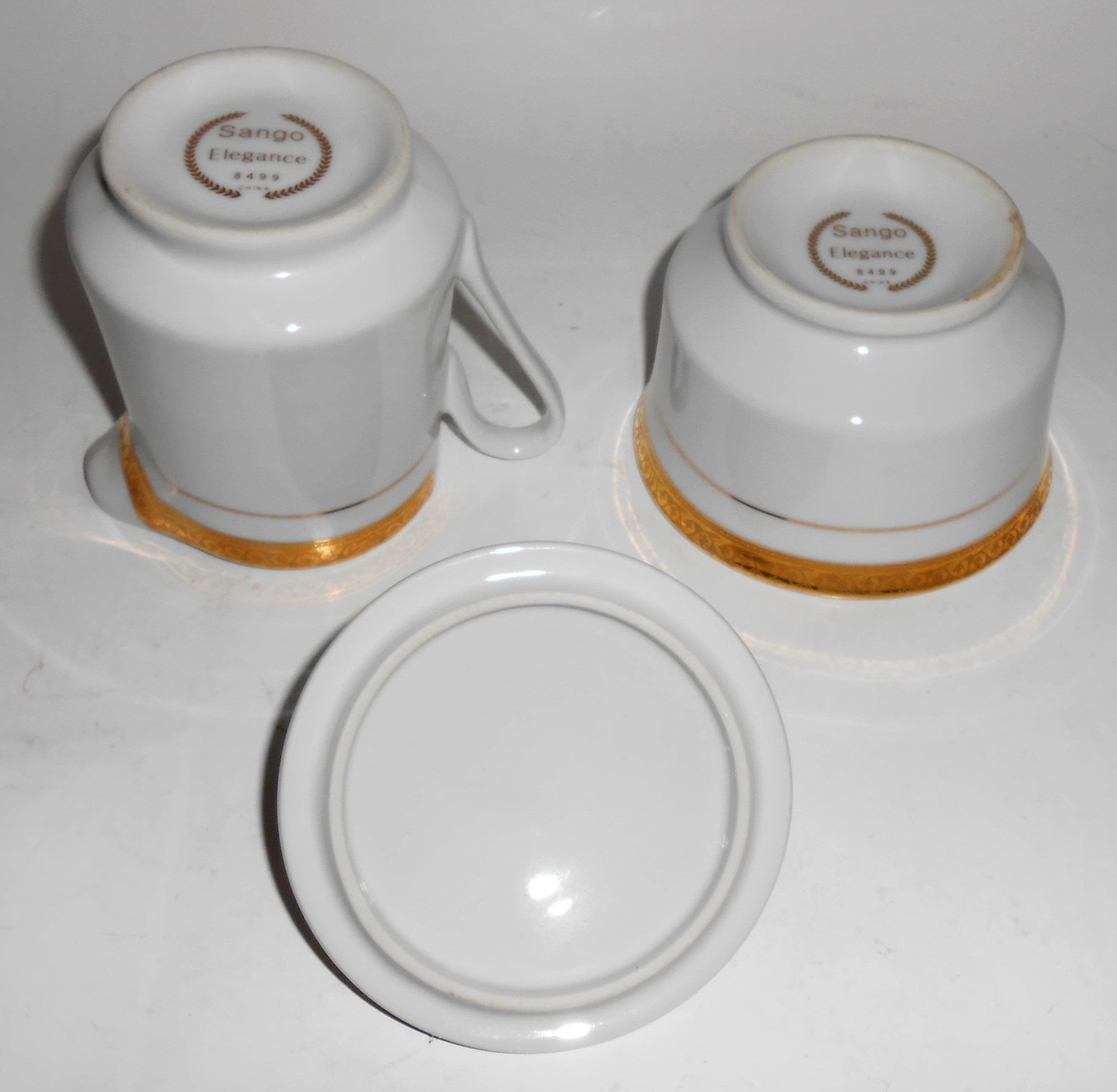 Sango Porcelain Elegance Gold Fine China Creamer/Sugar
