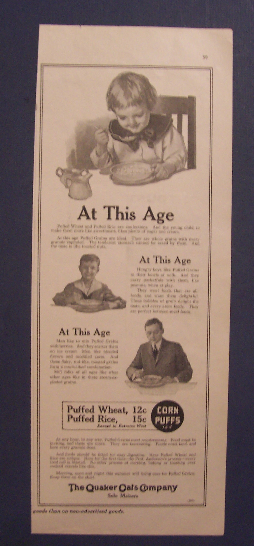 1915 Quaker Oats Cereal