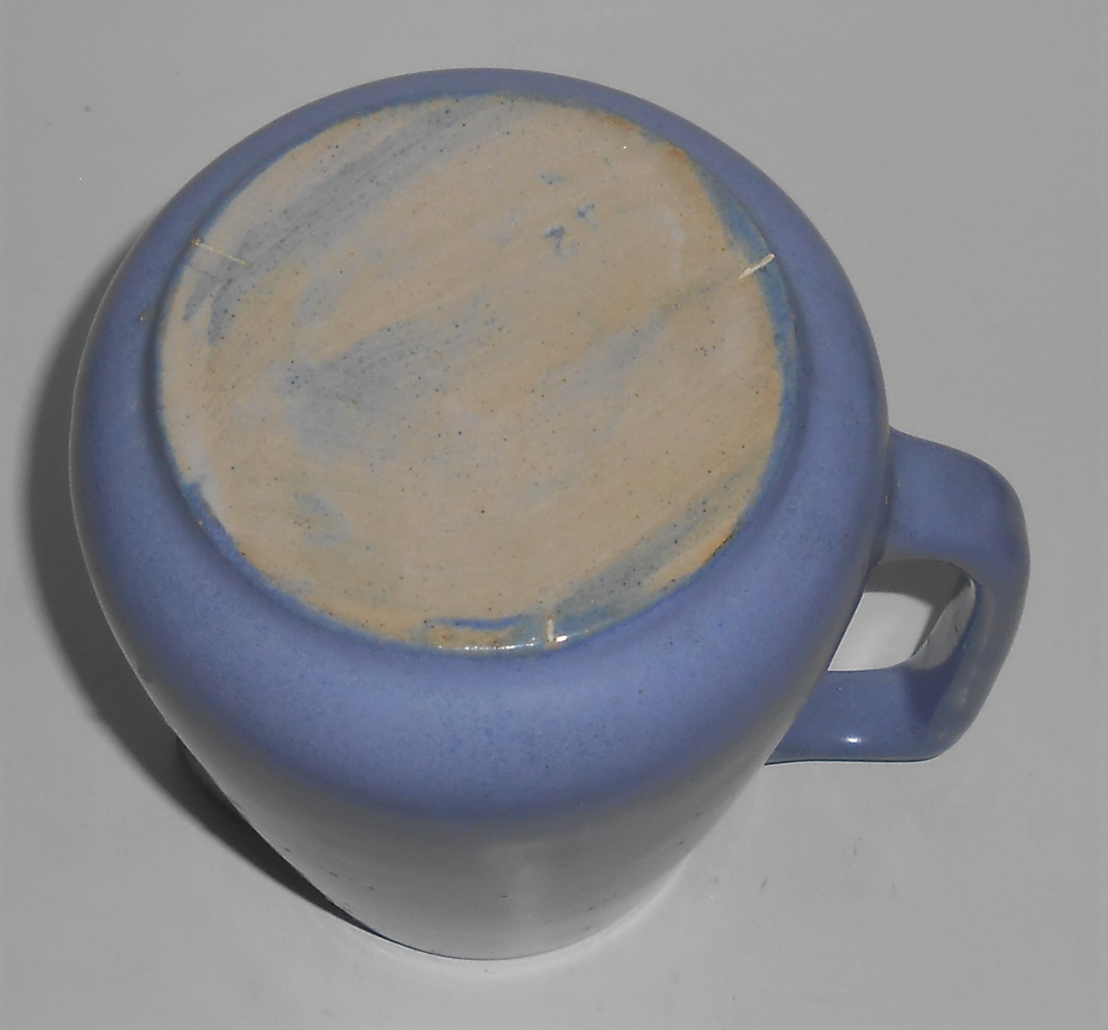 Zaneville Stoneware Pottery #42 Blue/White Duotone Pitc