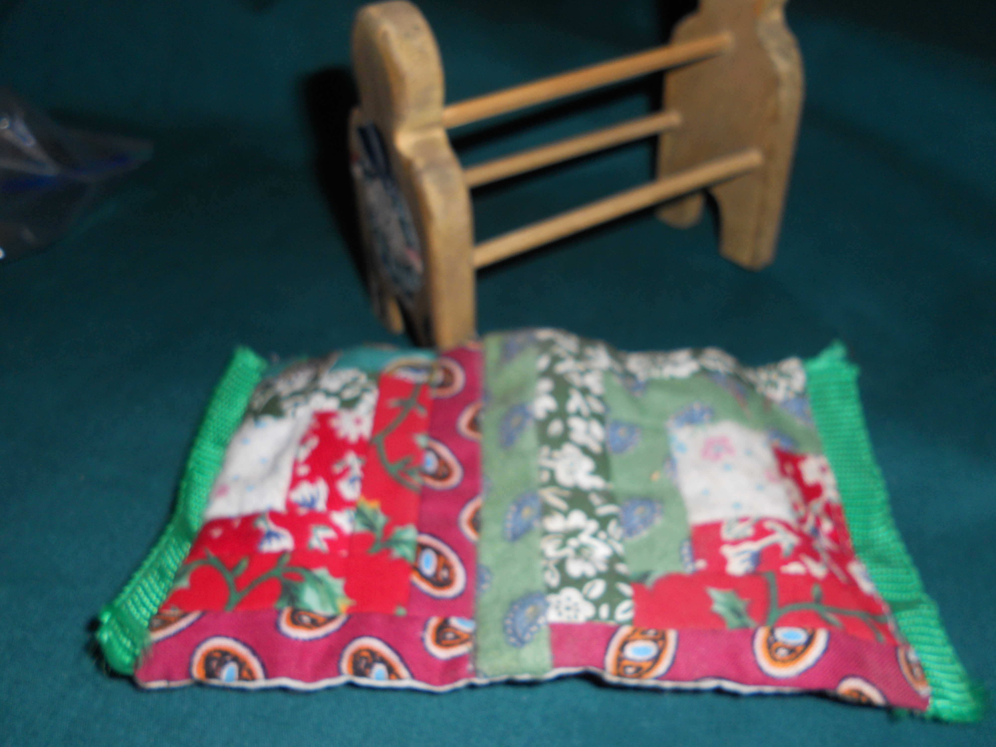 Dollhouse Quilt Rack and Quilt Wood Cloth