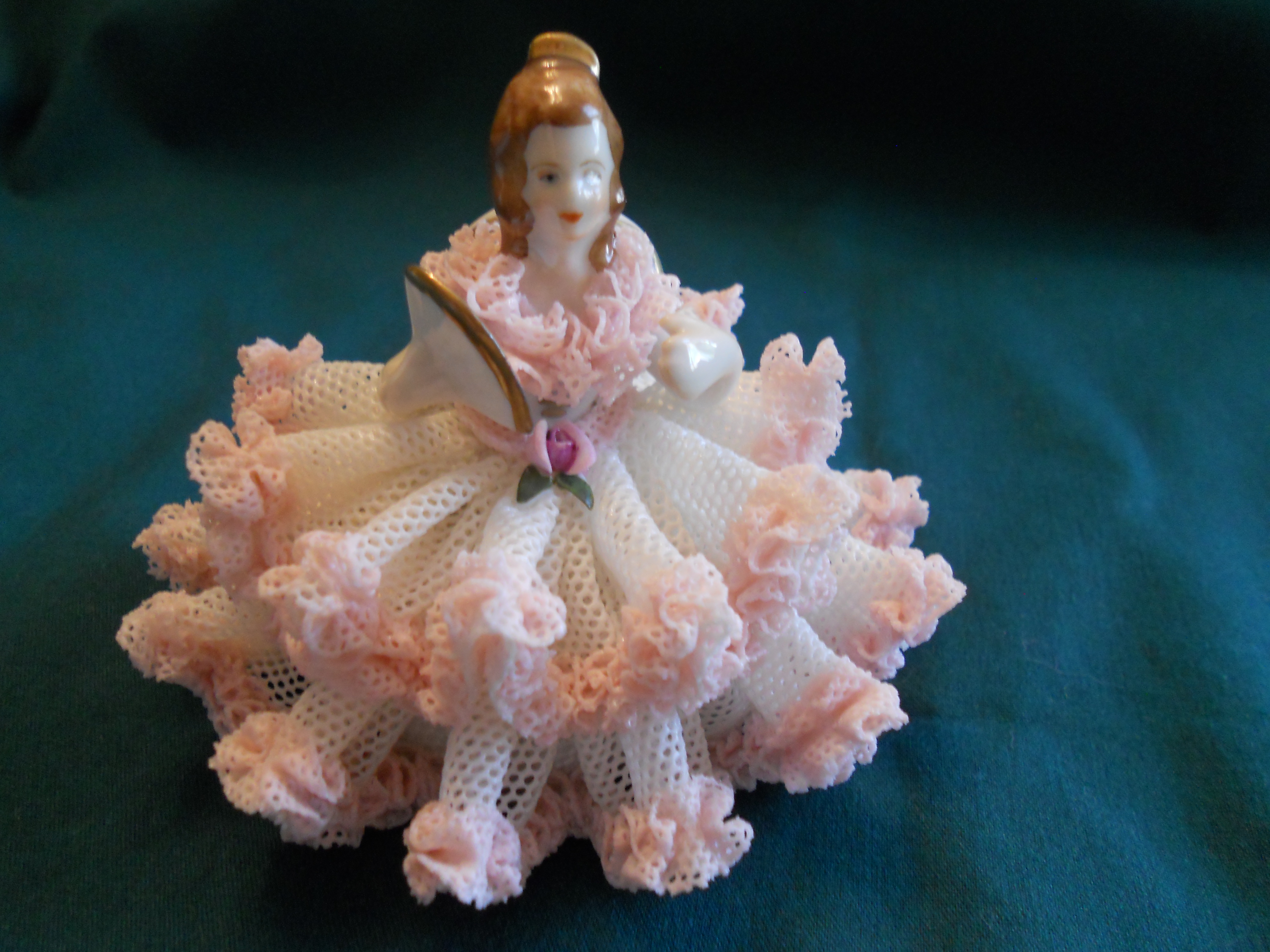 Dresden Lady Figurine Porcelain Lace
