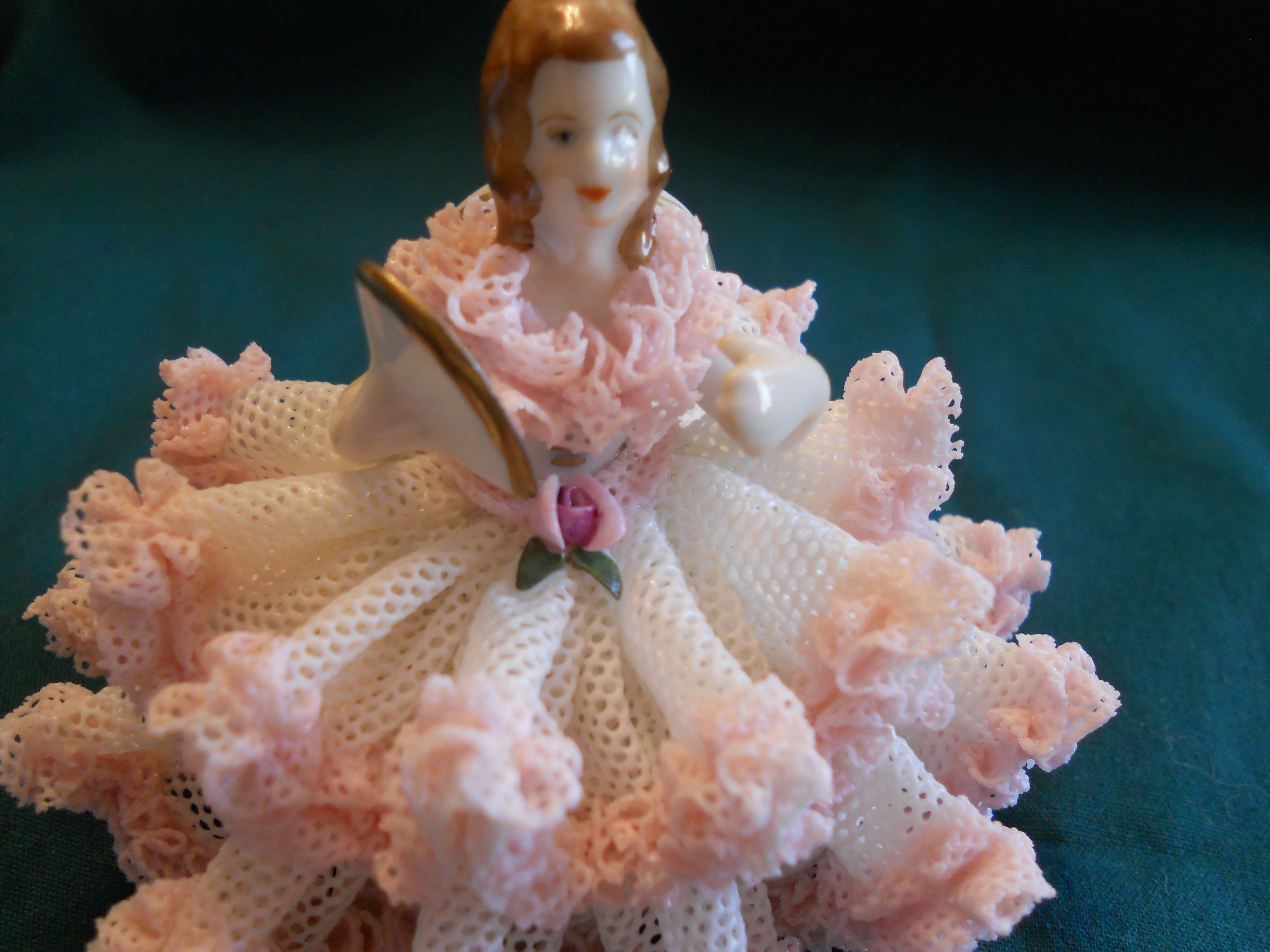 Dresden Lady Figurine Porcelain Lace