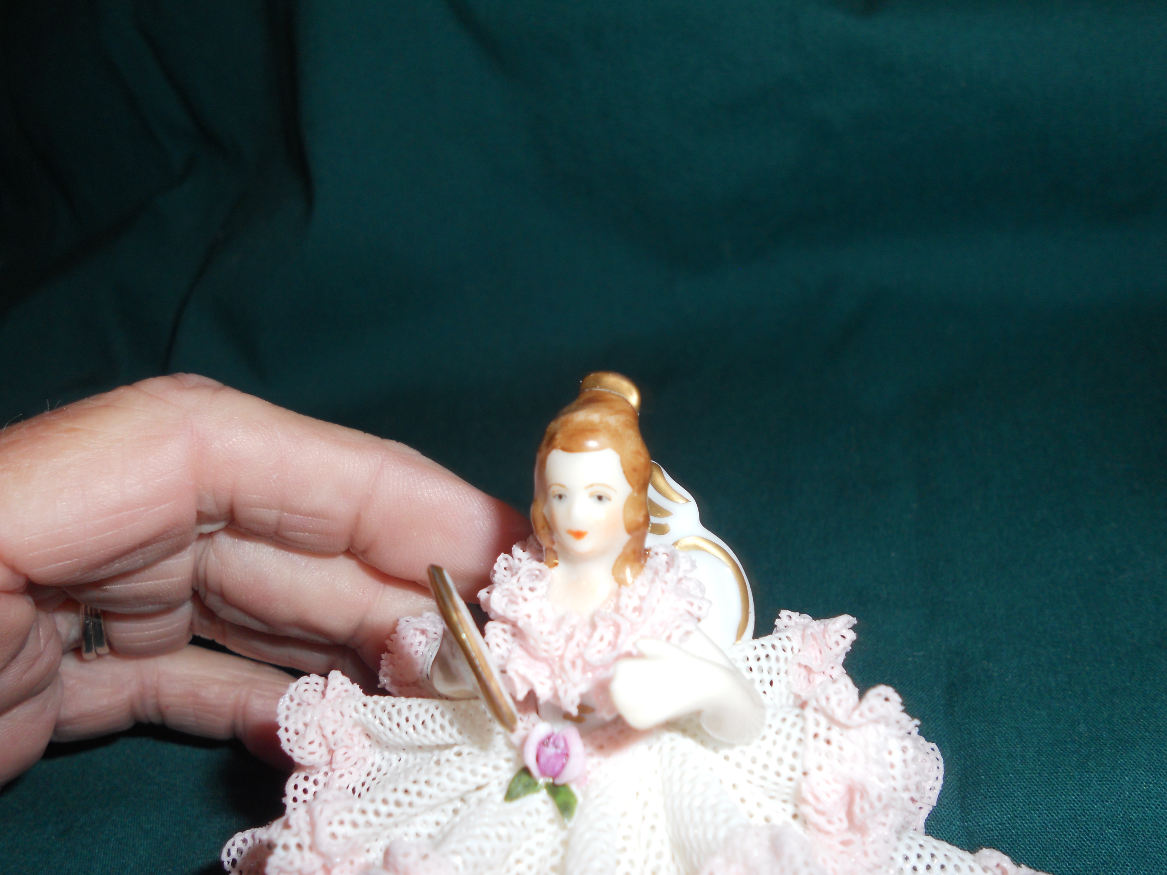 Dresden Lady Figurine Porcelain Lace