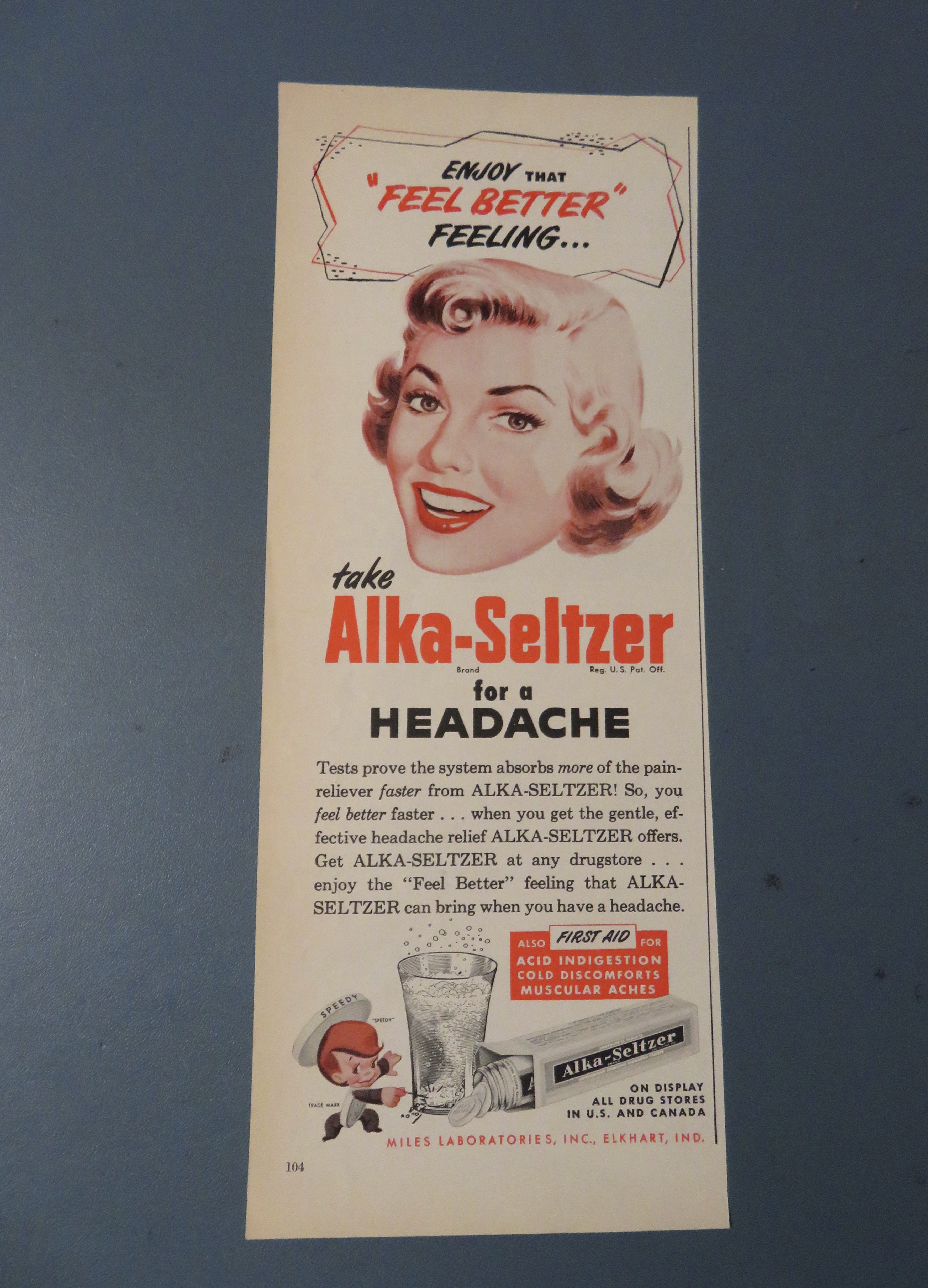 1953 Alka Seltzer with Woman Smiling
