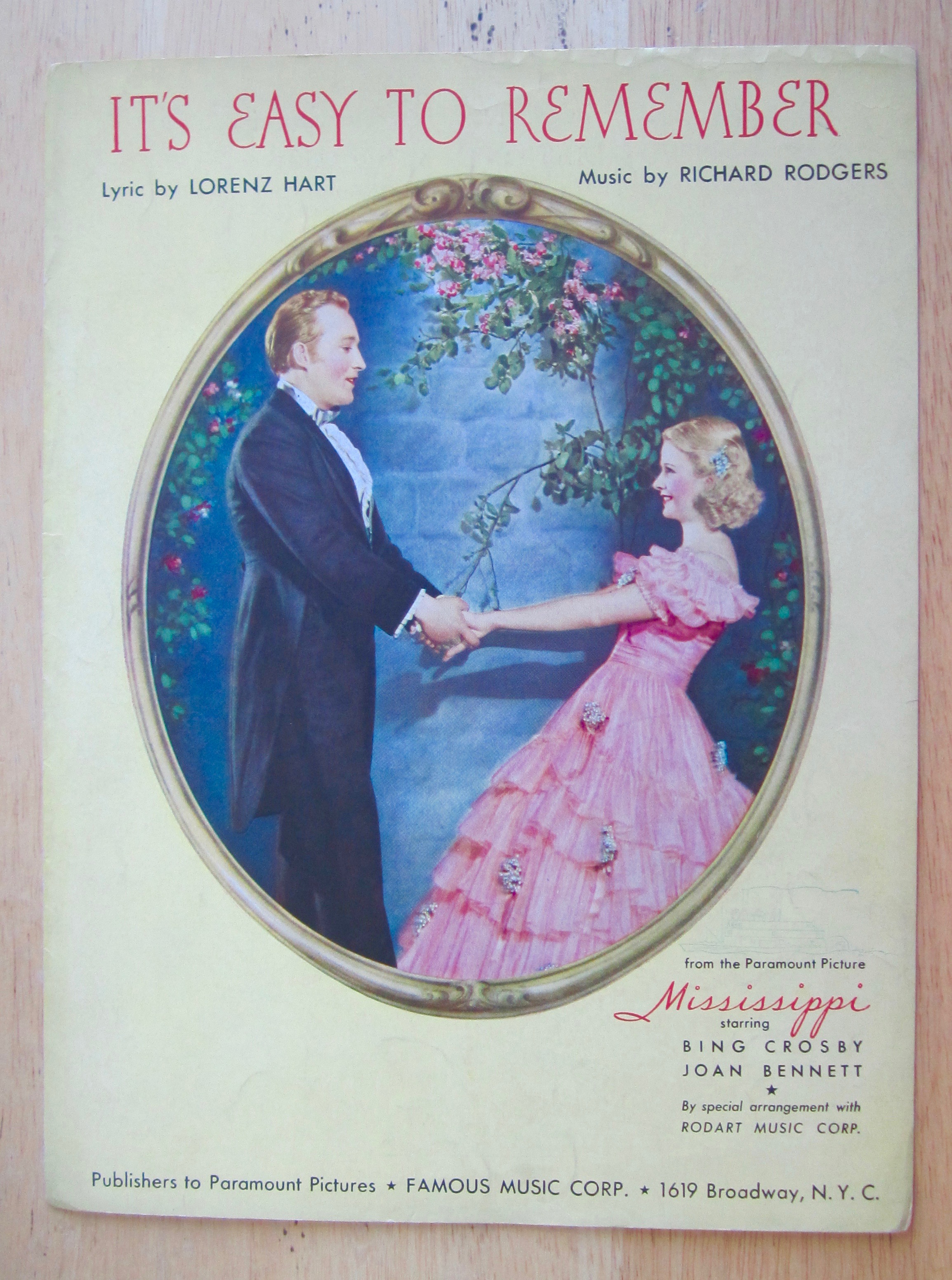 Sheet Music For 1935 It's Easy To Remember