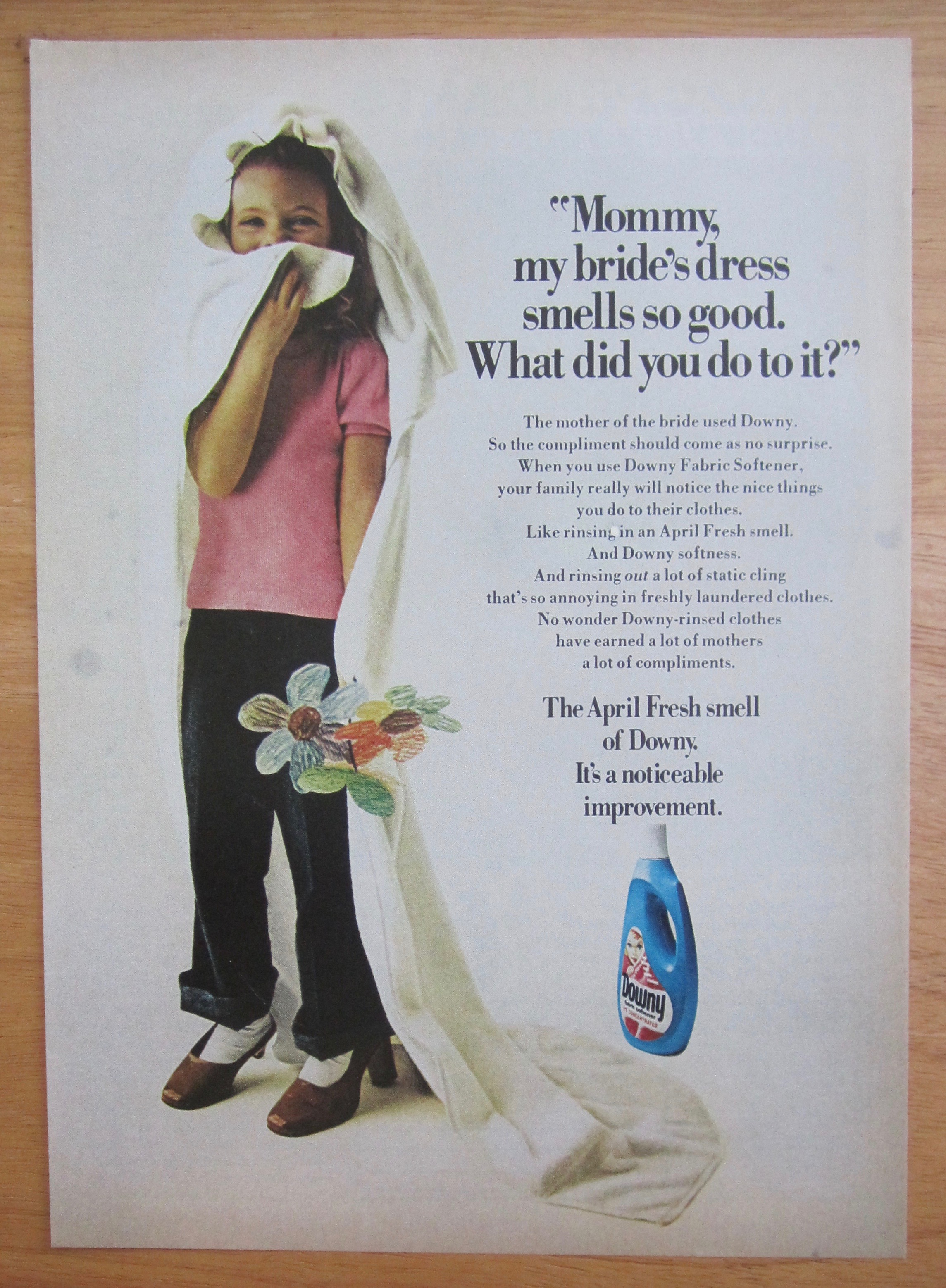 1974 Downy Fabric Softener with Girl Smelling Towel