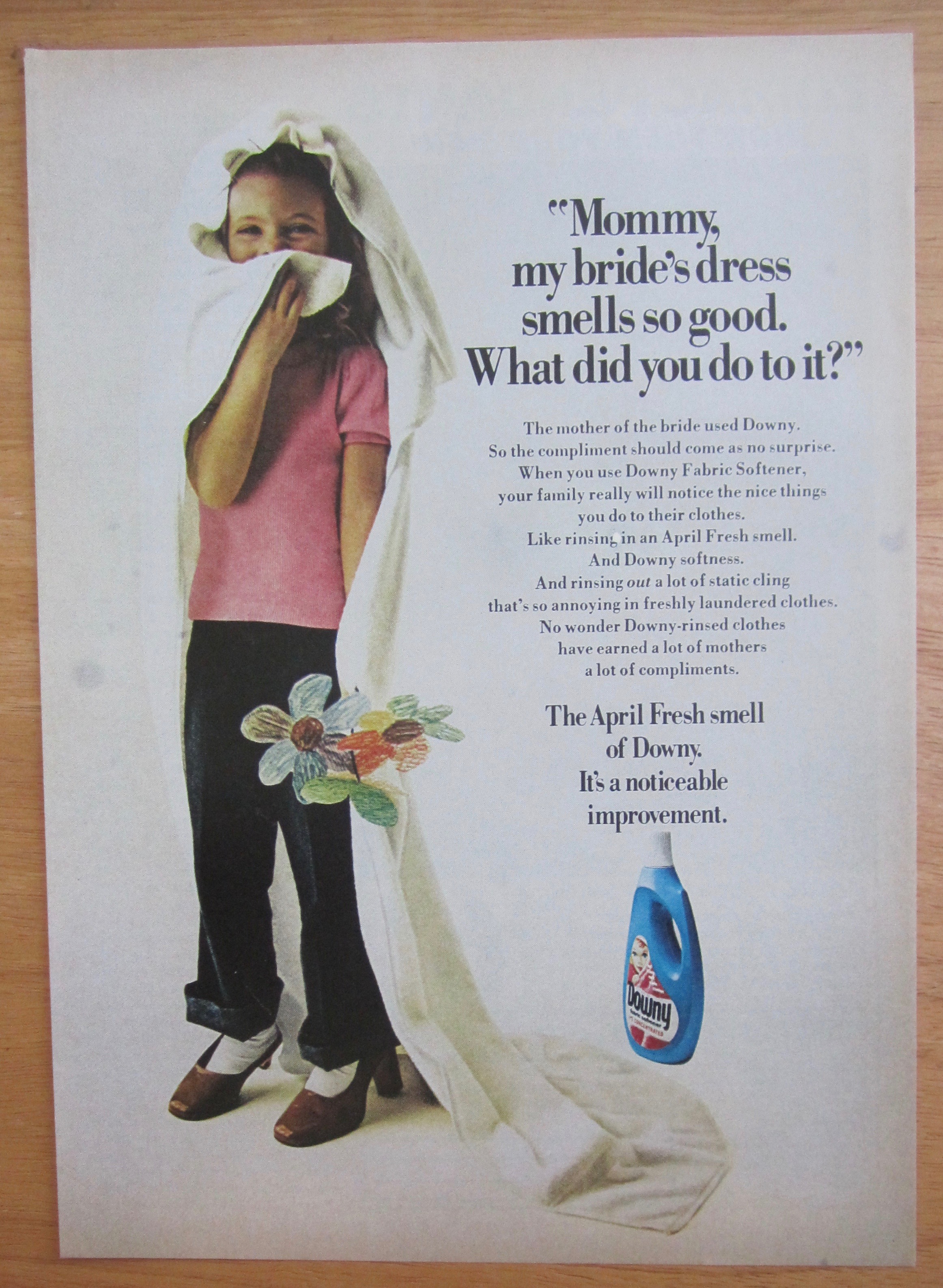 1974 Downy Fabric Softener with Girl Smelling Towel