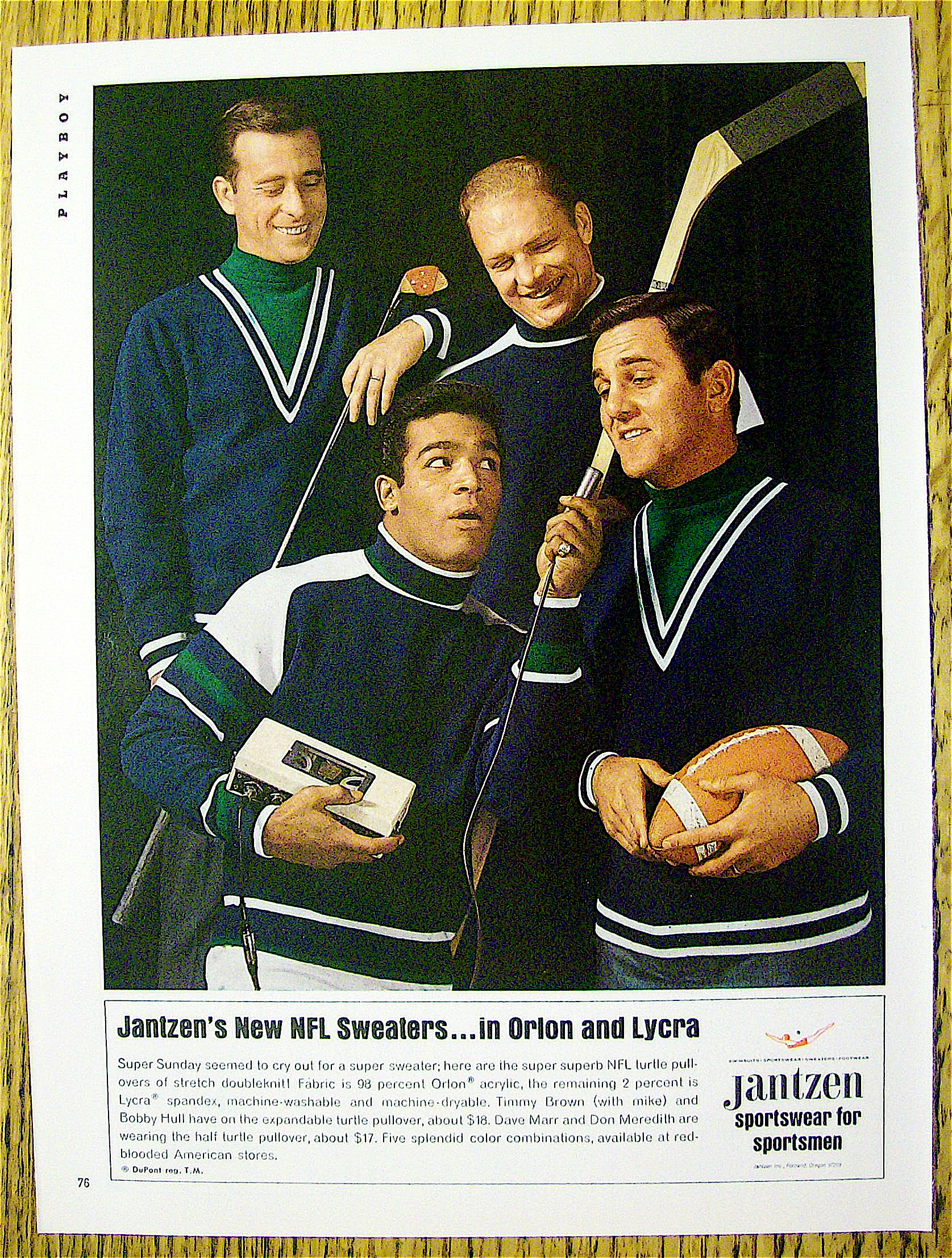1967 Jantzen NFL Sportswear w/Don Meredith & More