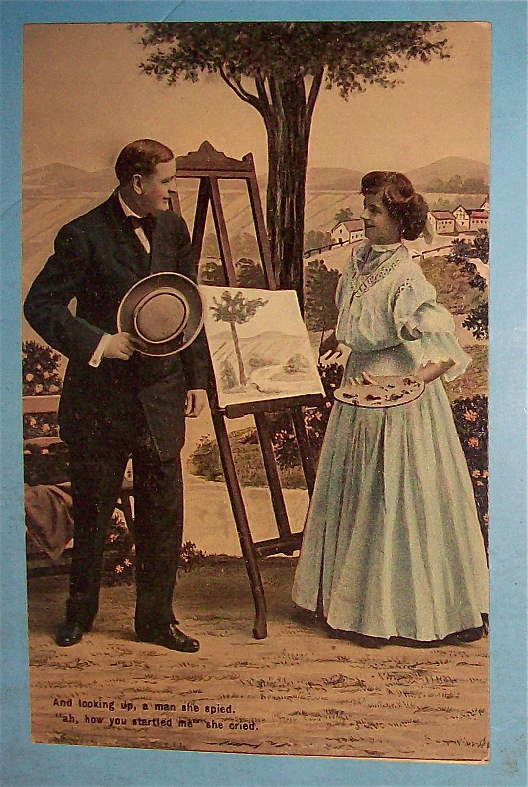Looking Up, A Man She Spied Postcard
