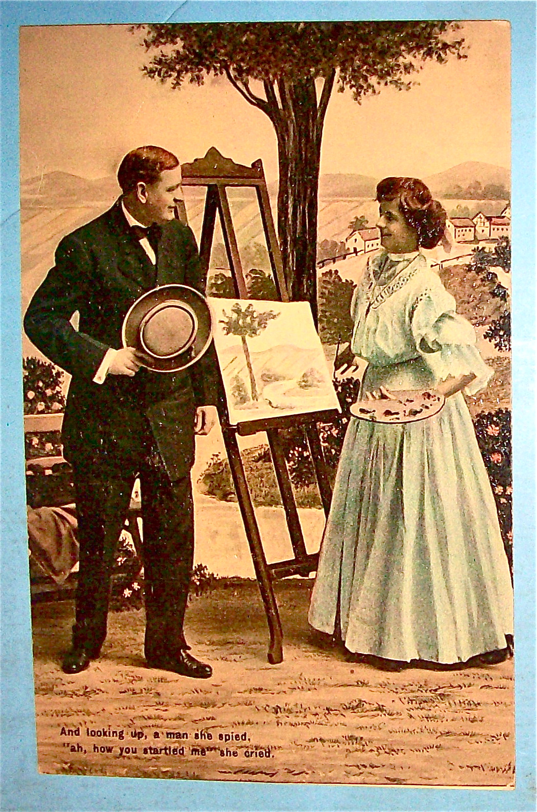 Looking Up, A Man She Spied Postcard