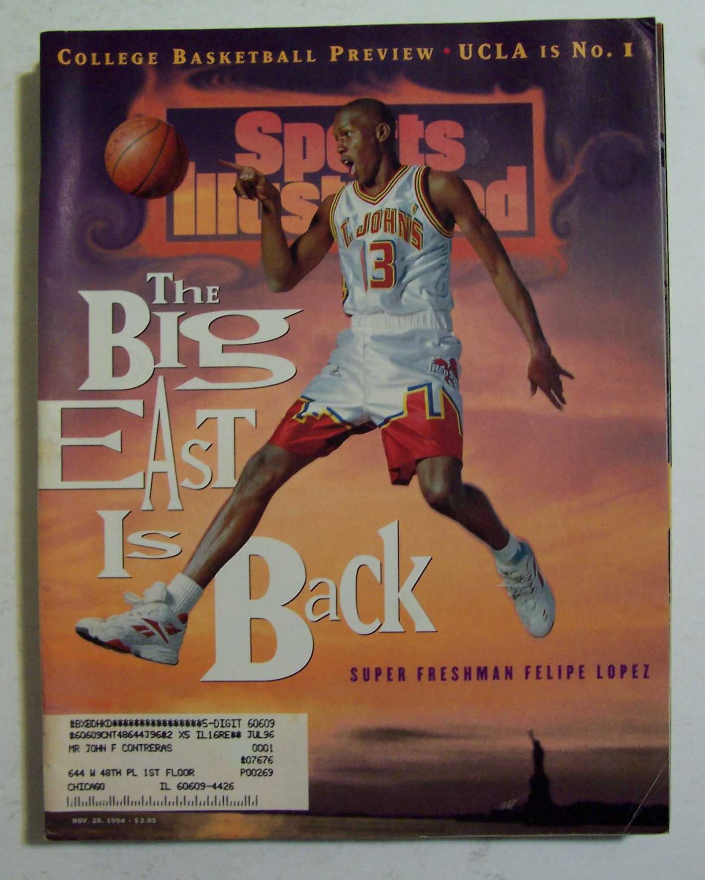 Sports Illustrated Magazine -Nov 28, 1994- Felipe Lopez