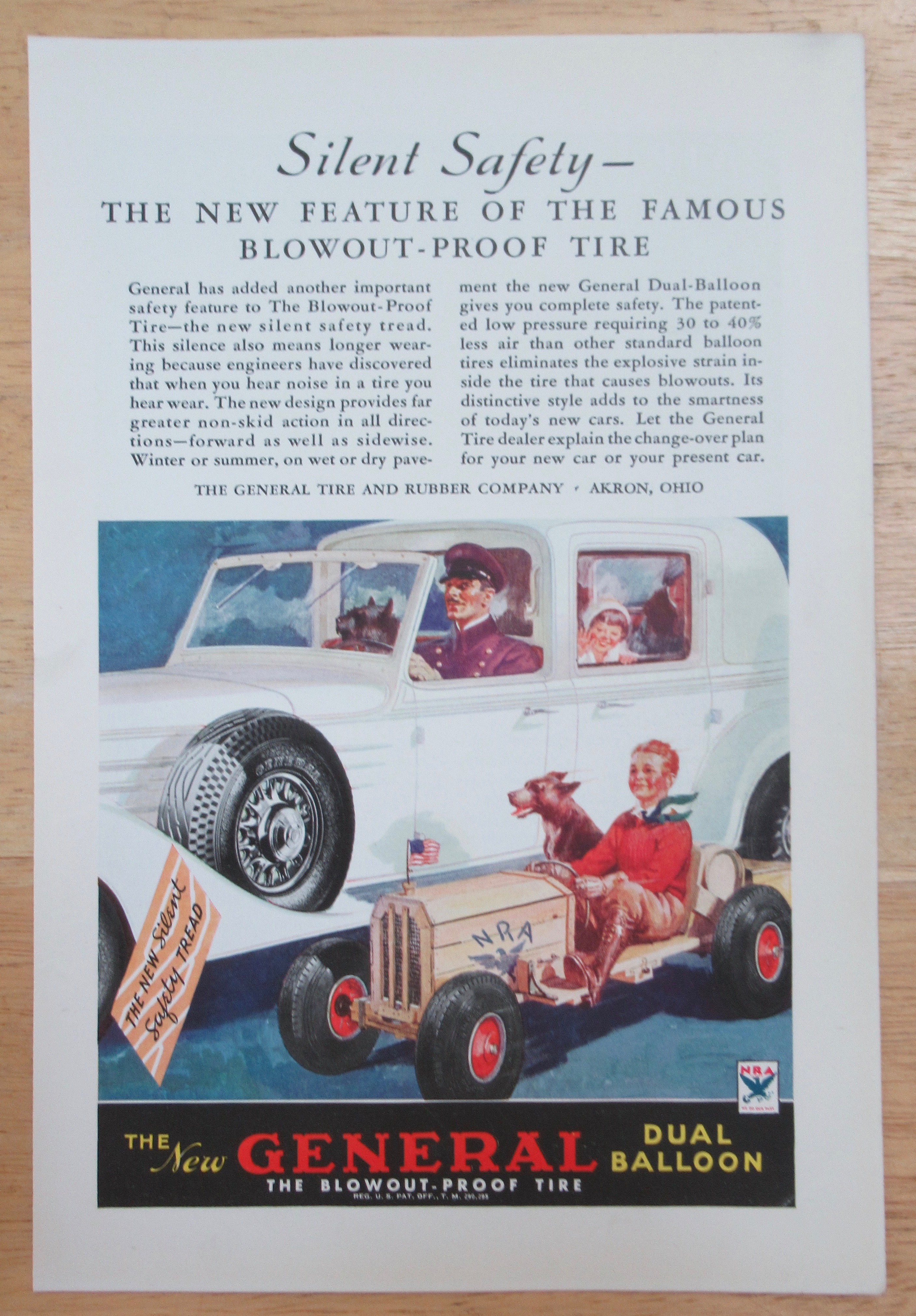 1934 General Dual Balloon Tire with Boy Driving Go Kart