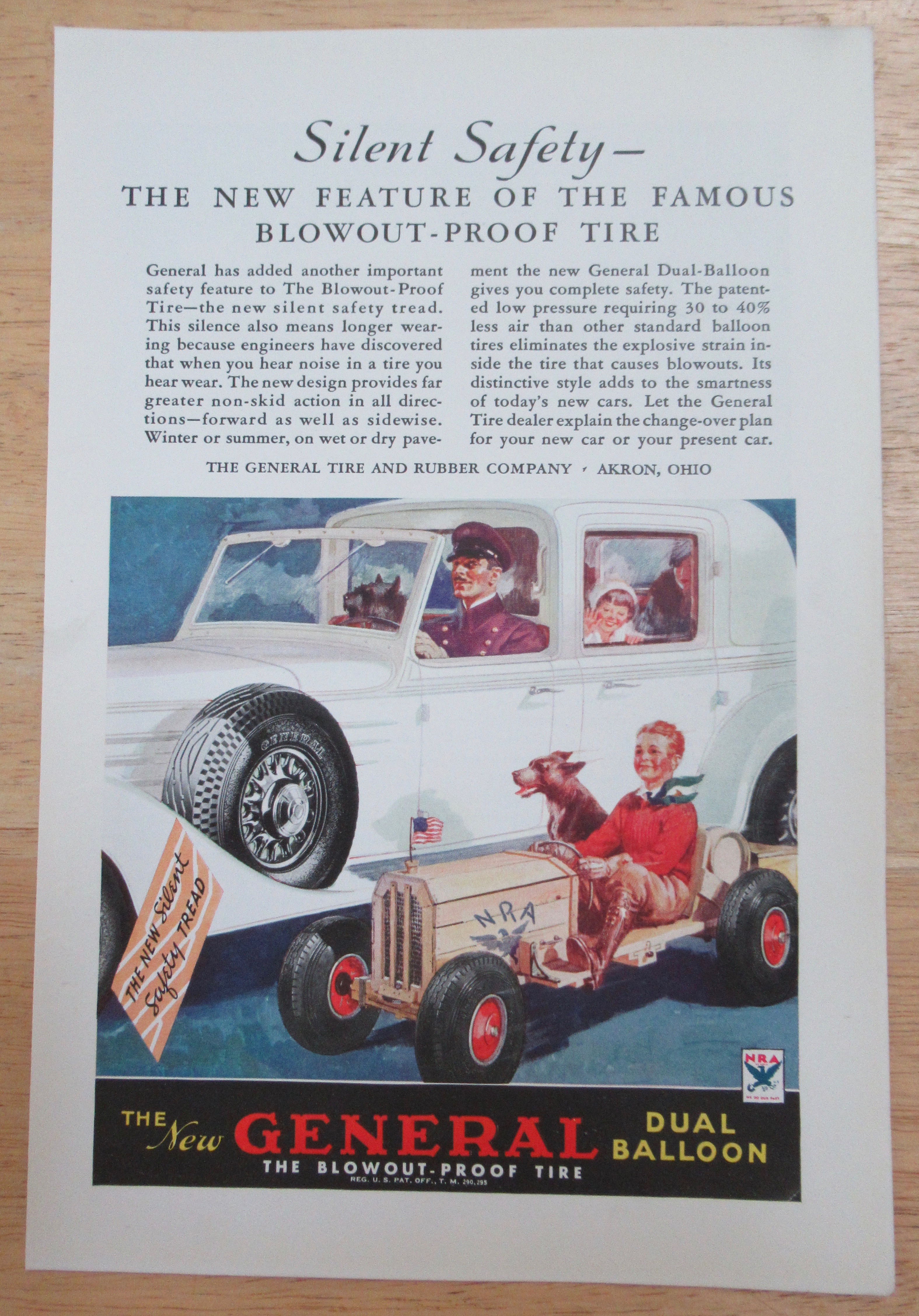 1934 General Dual Balloon Tire with Boy Driving Go Kart