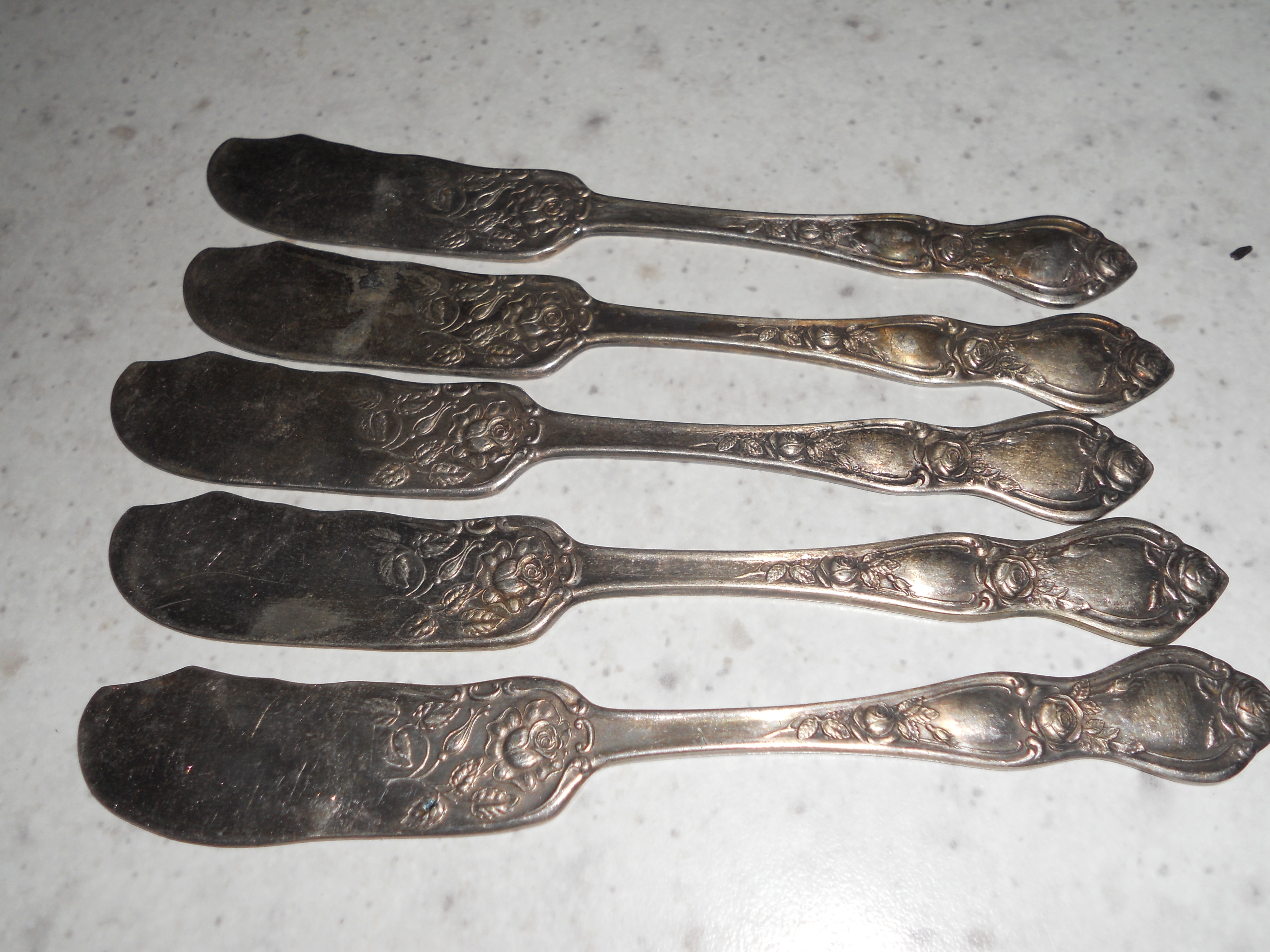 Butter Knives Set of 6 R C Co Silver Plate