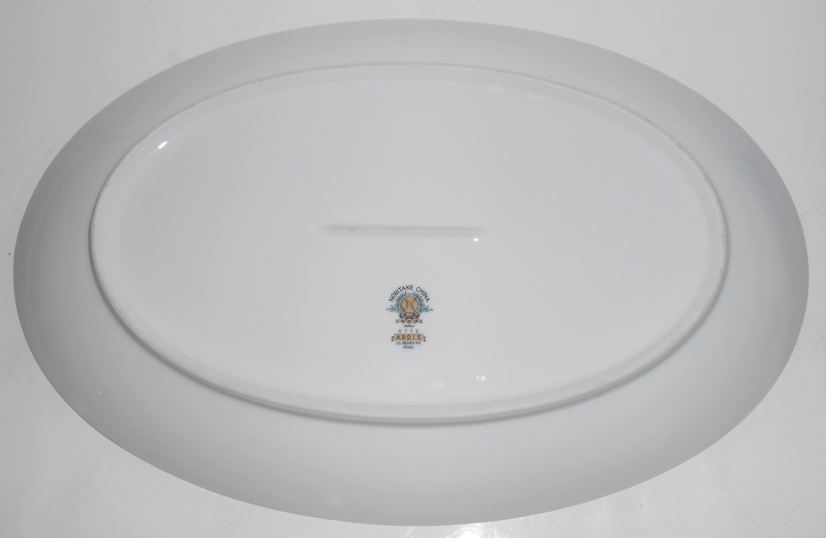 Noritake Porcelain China 5772 Ardis Platinum Platter