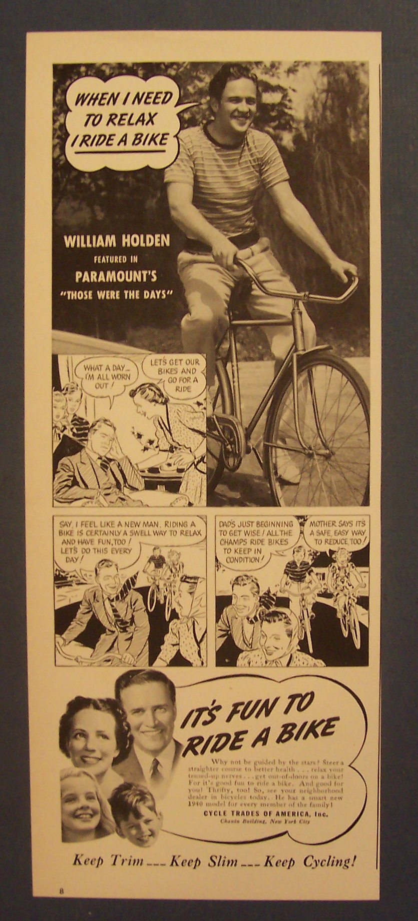 1940  Ride  A  Bike  with  William  Holden