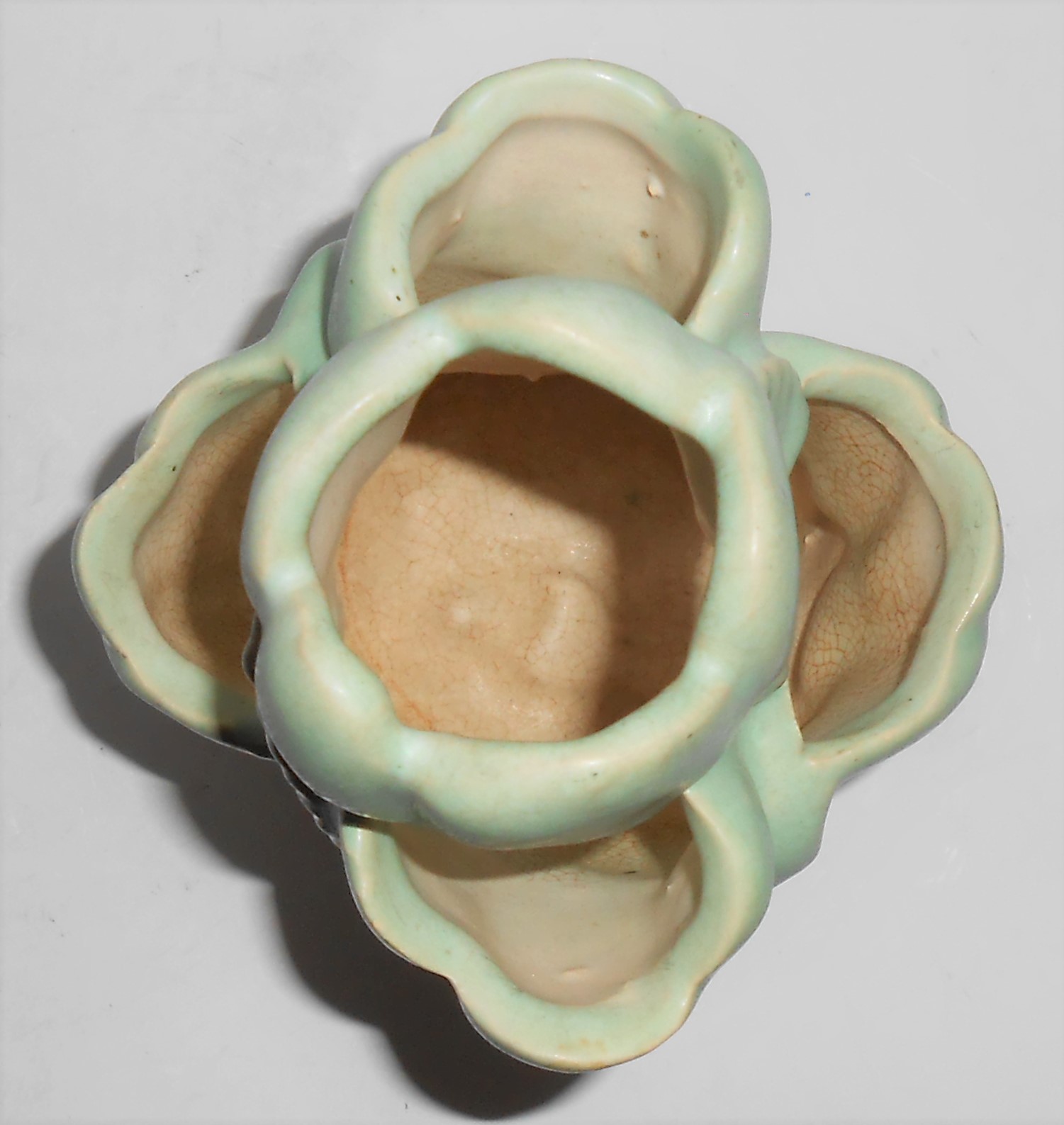 Niloak Art Pottery Green/White Strawberry Jar