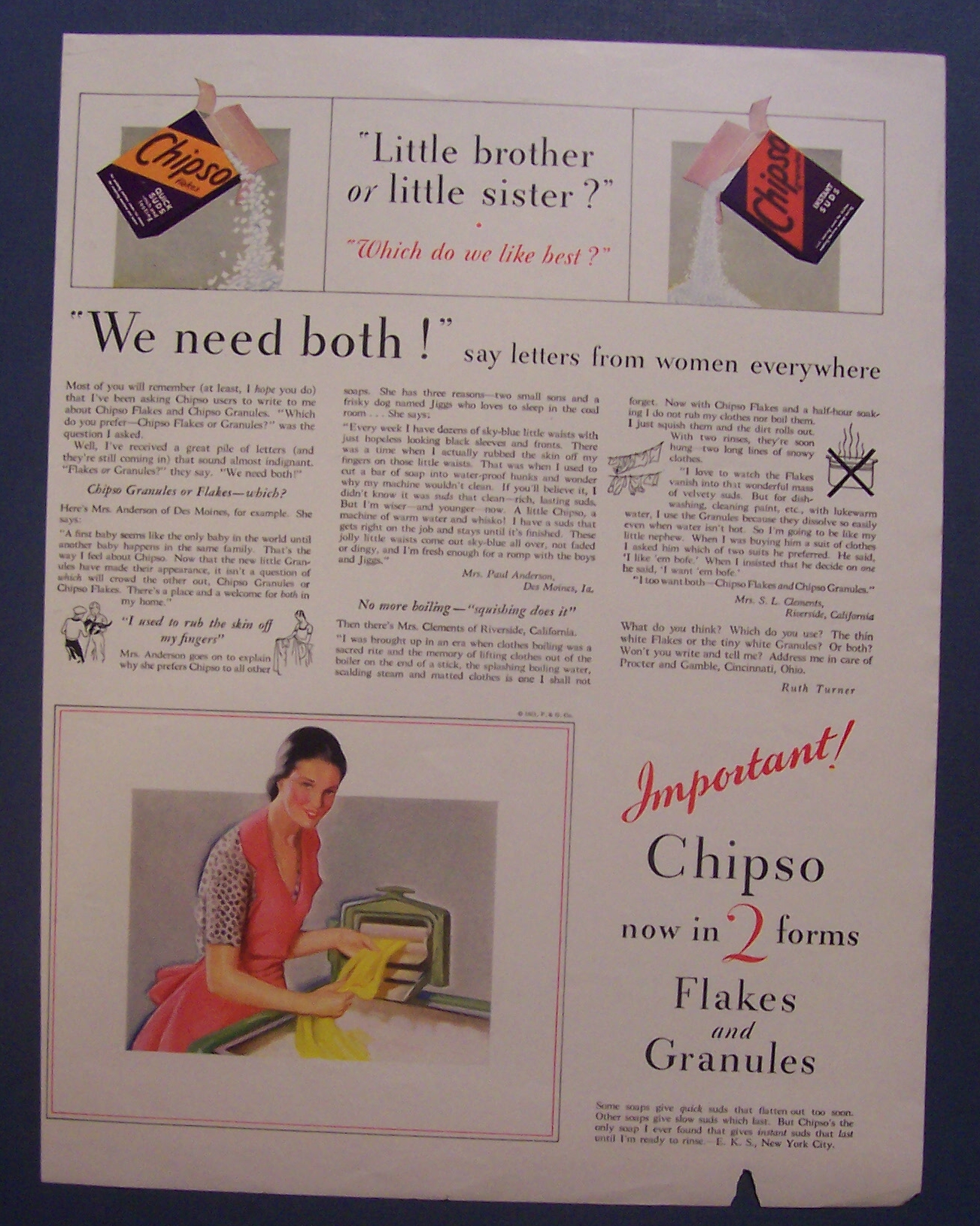 1931 Chipso Flakes & Granules