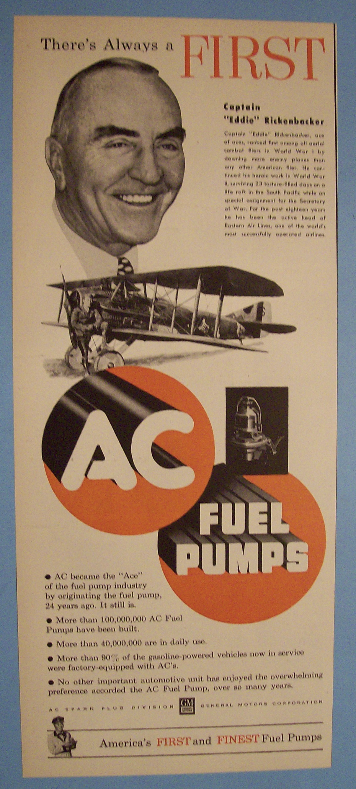 Vintage Ad: 1951 AC Fuel Pumps w/ E. Rickenbacker