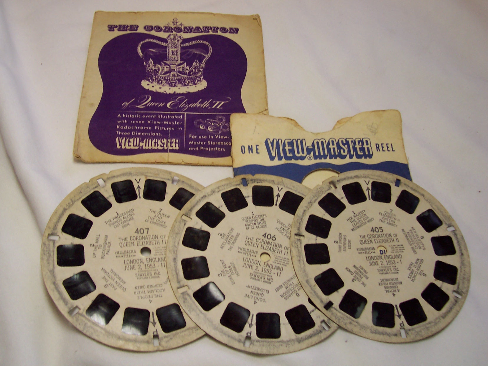 Coronation, 1953 Viewmaster Set Sawyer's