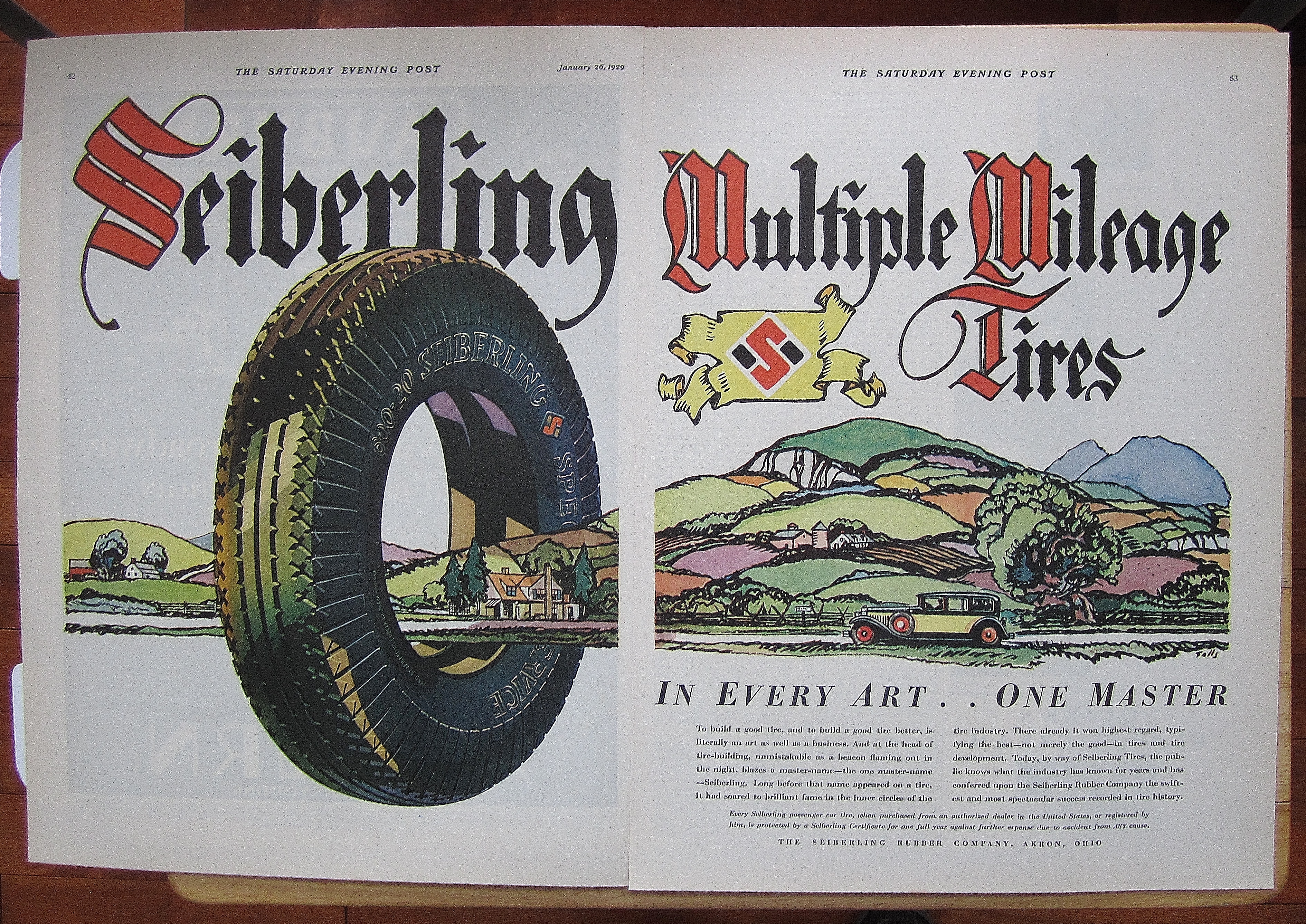 1929 Seiberling Tires With Multiple Mileage Tire