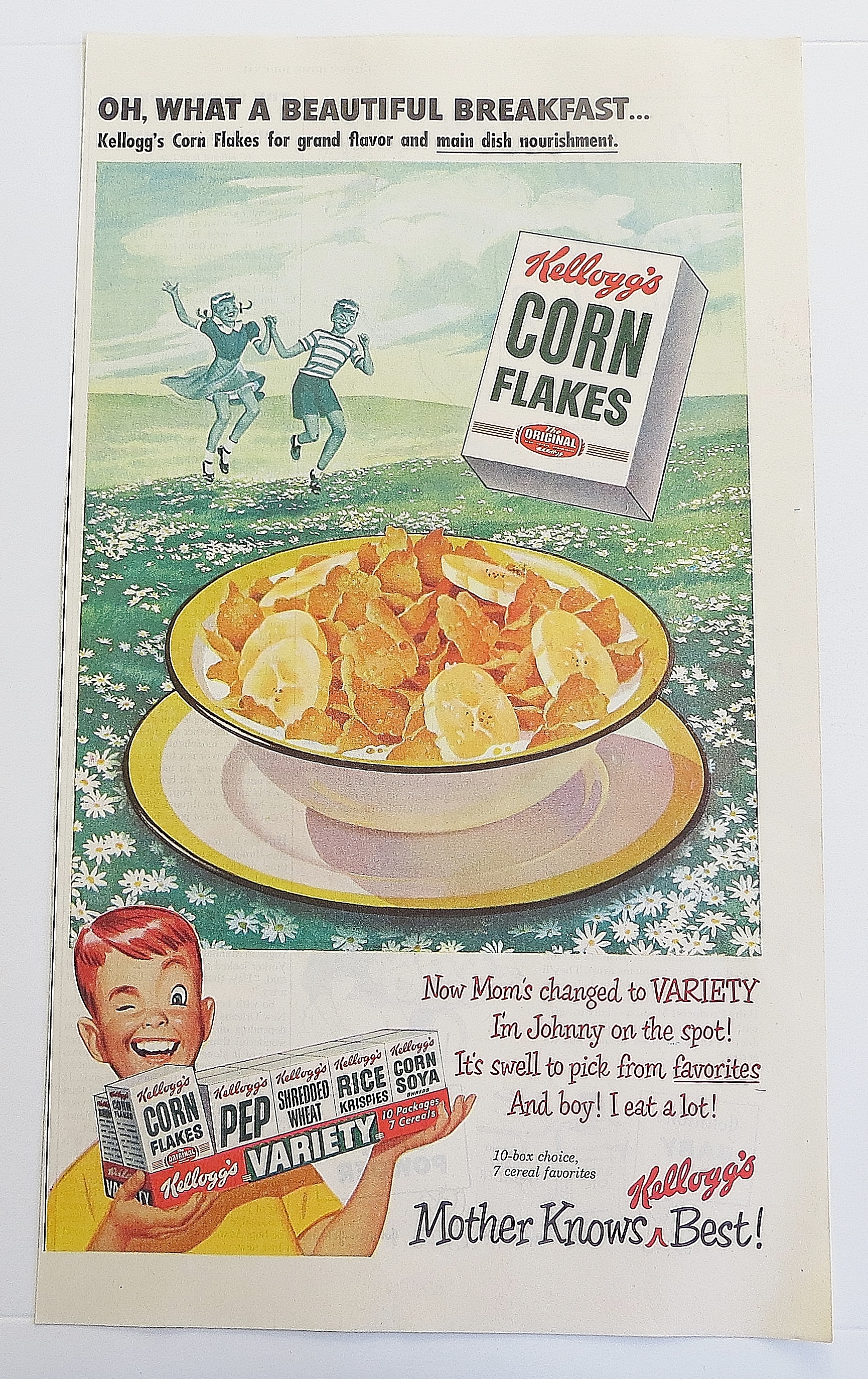 1950 Corn Flakes With Boy Winking