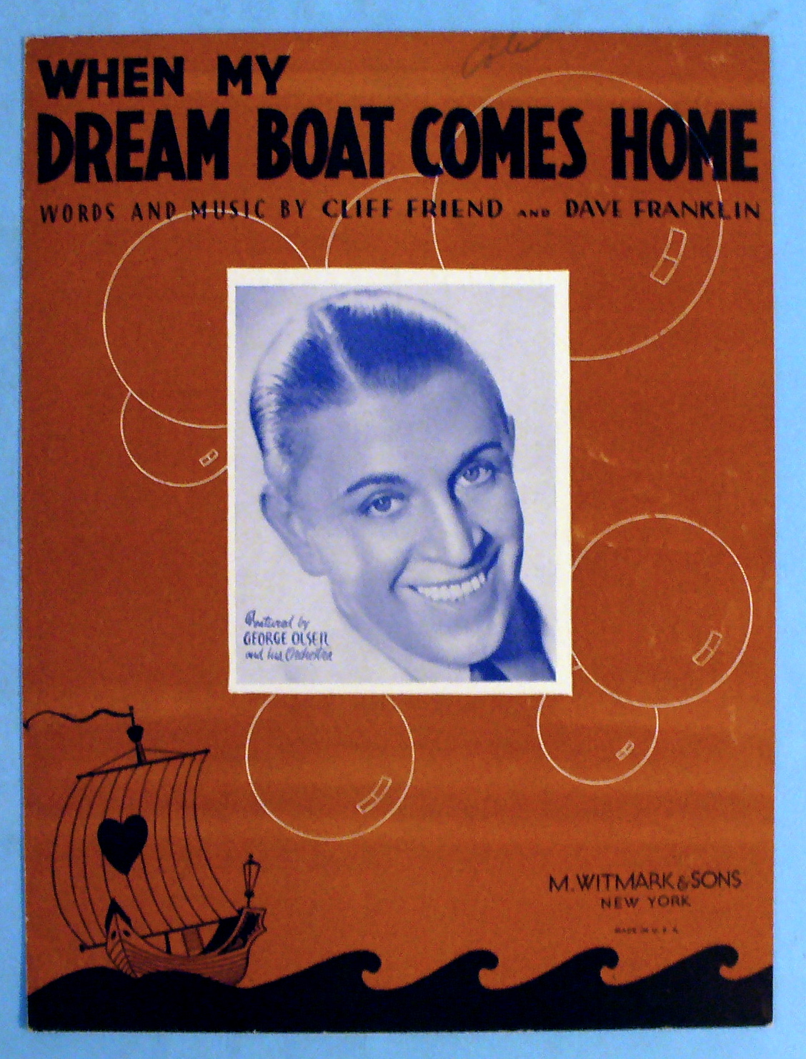 1936 When My Dream Boat Comes Home by Cliff Friend