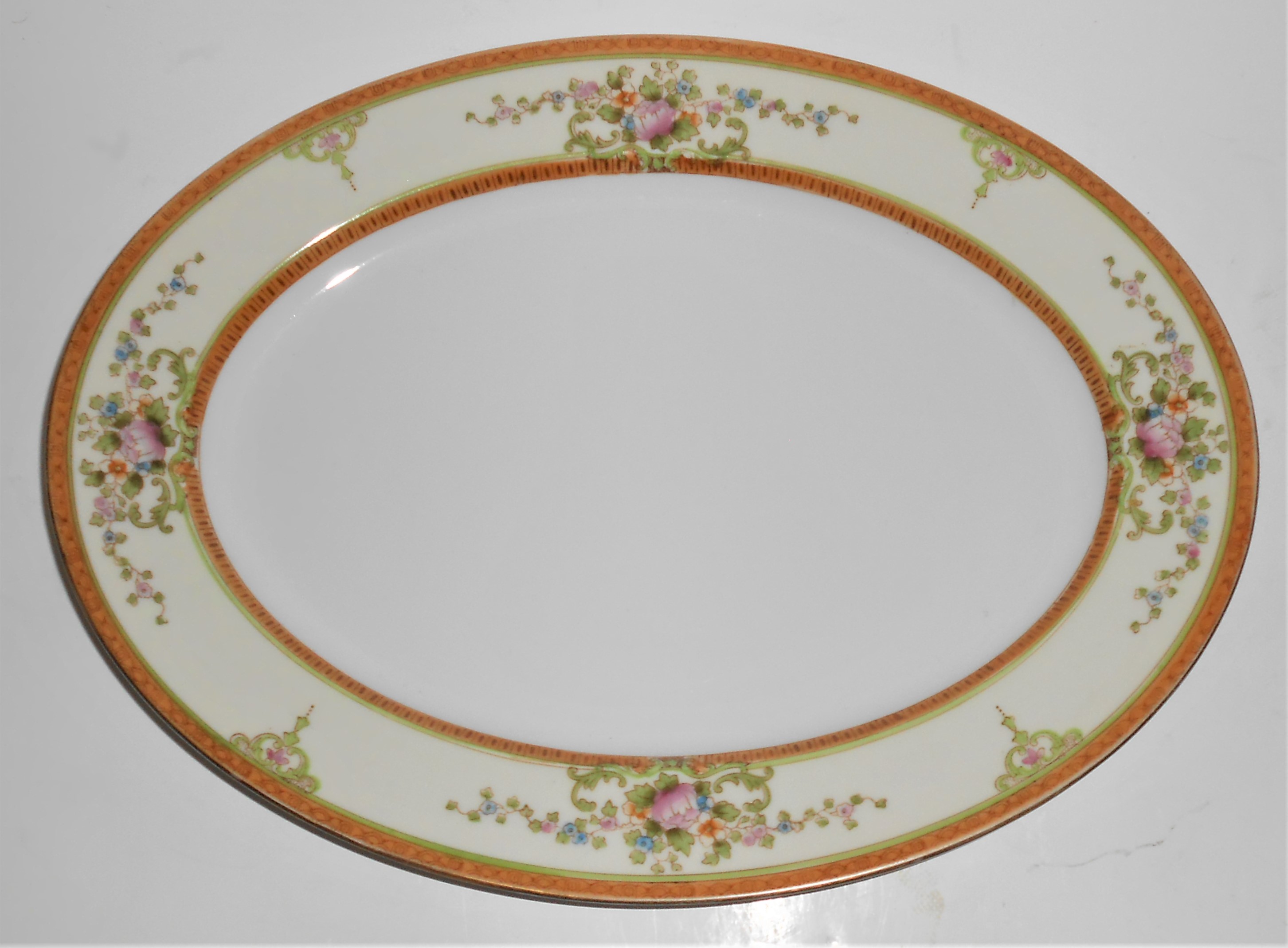 Noritake Porcelain China Floral w/Gold Platter