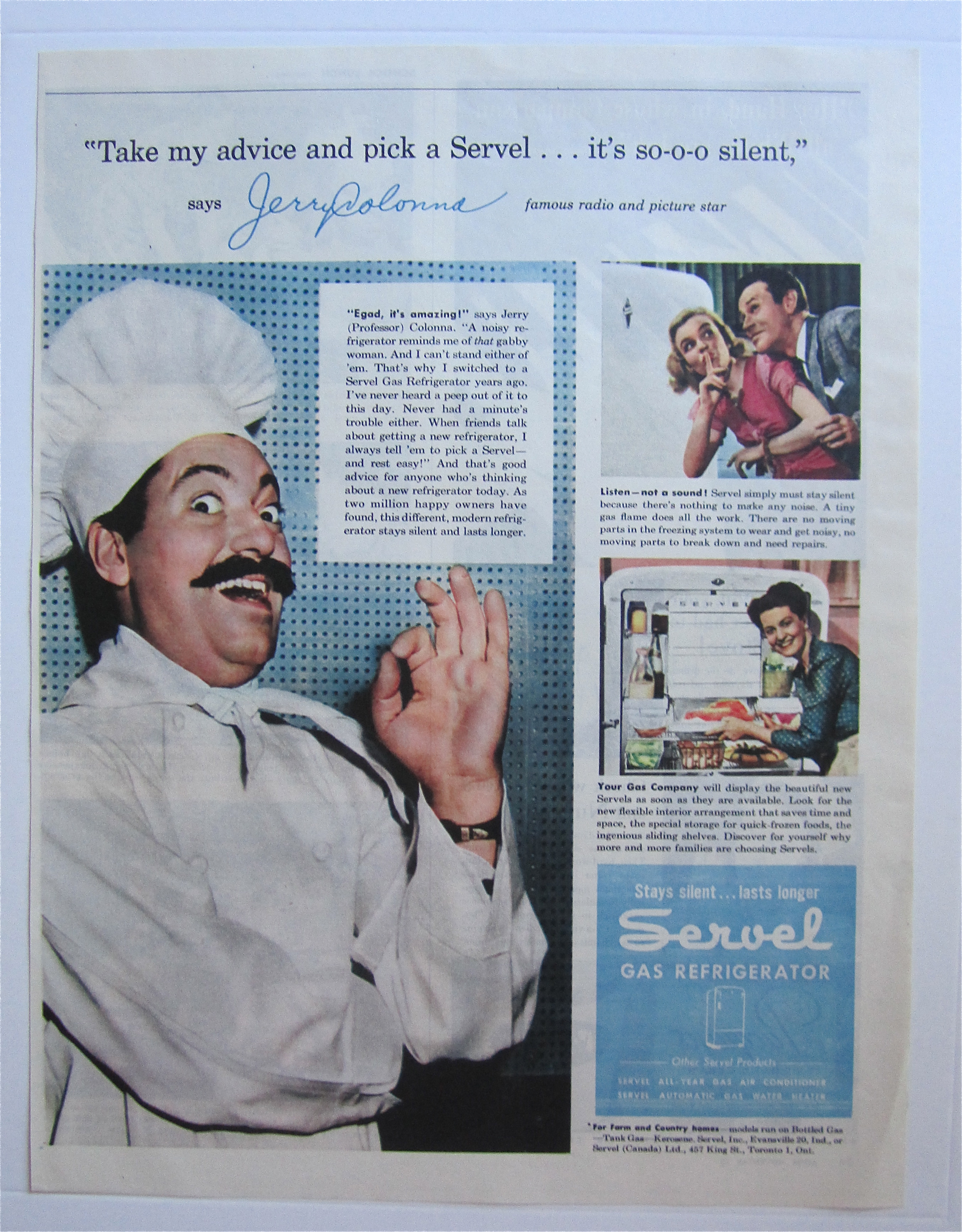 1945 Servel Gas Refrigerator with Jerry Colonna