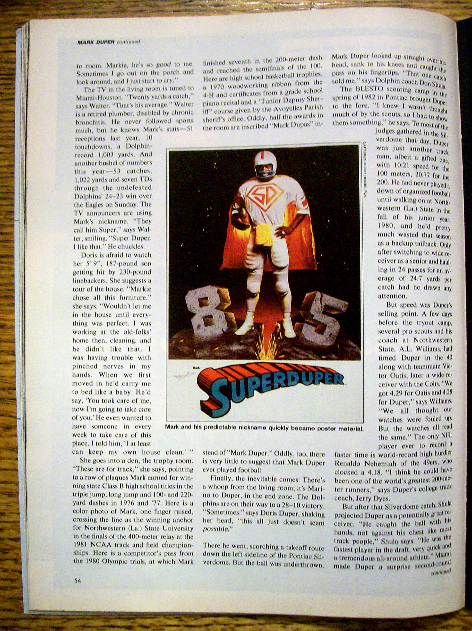 Sports Illustrated Magazine-November 19, 1984-M. Duper