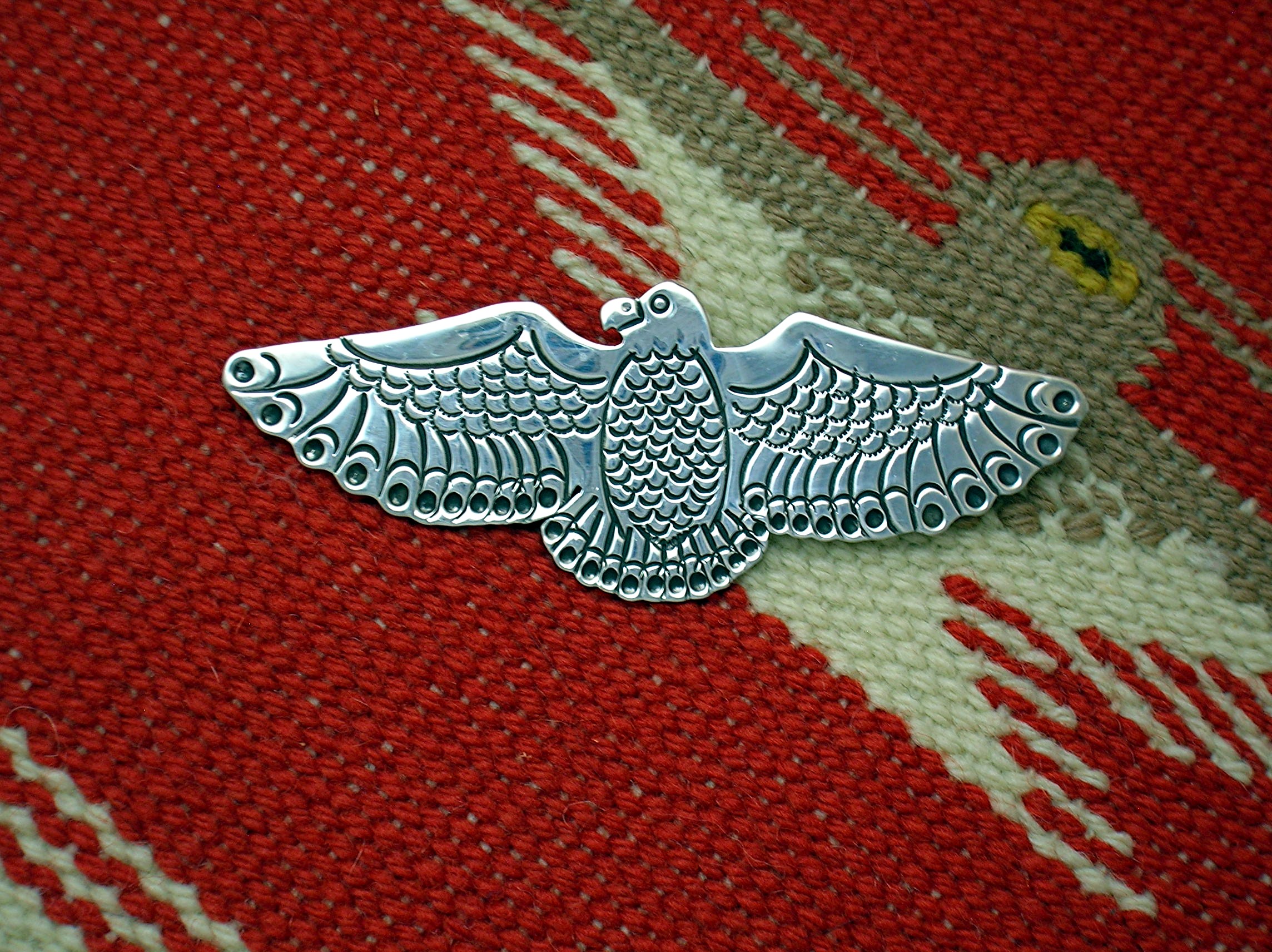 Navajo Sterling Silver Thunderbird  Signed JLG Pin
