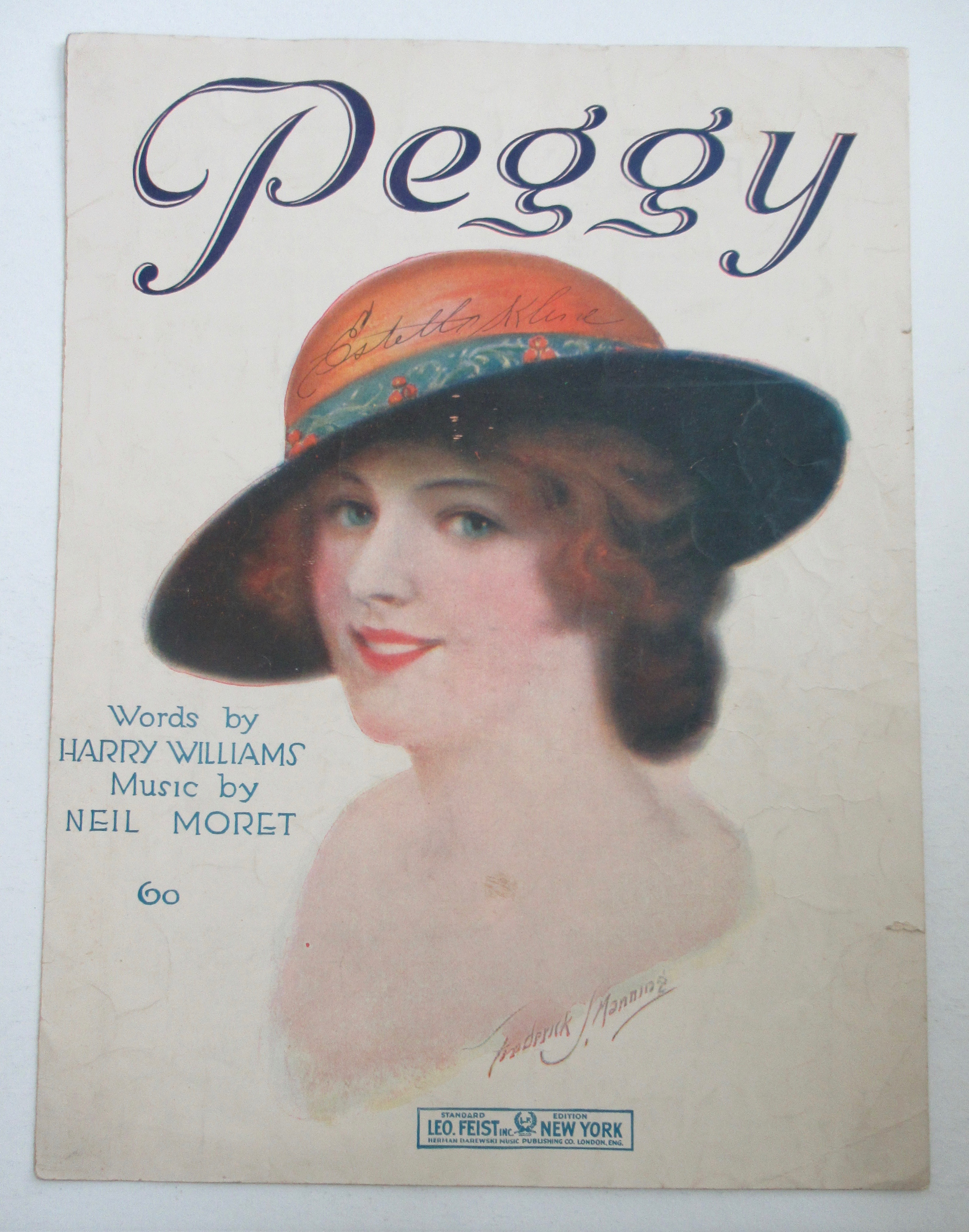 1919 Peggy Sheet Music By Williams & Moret