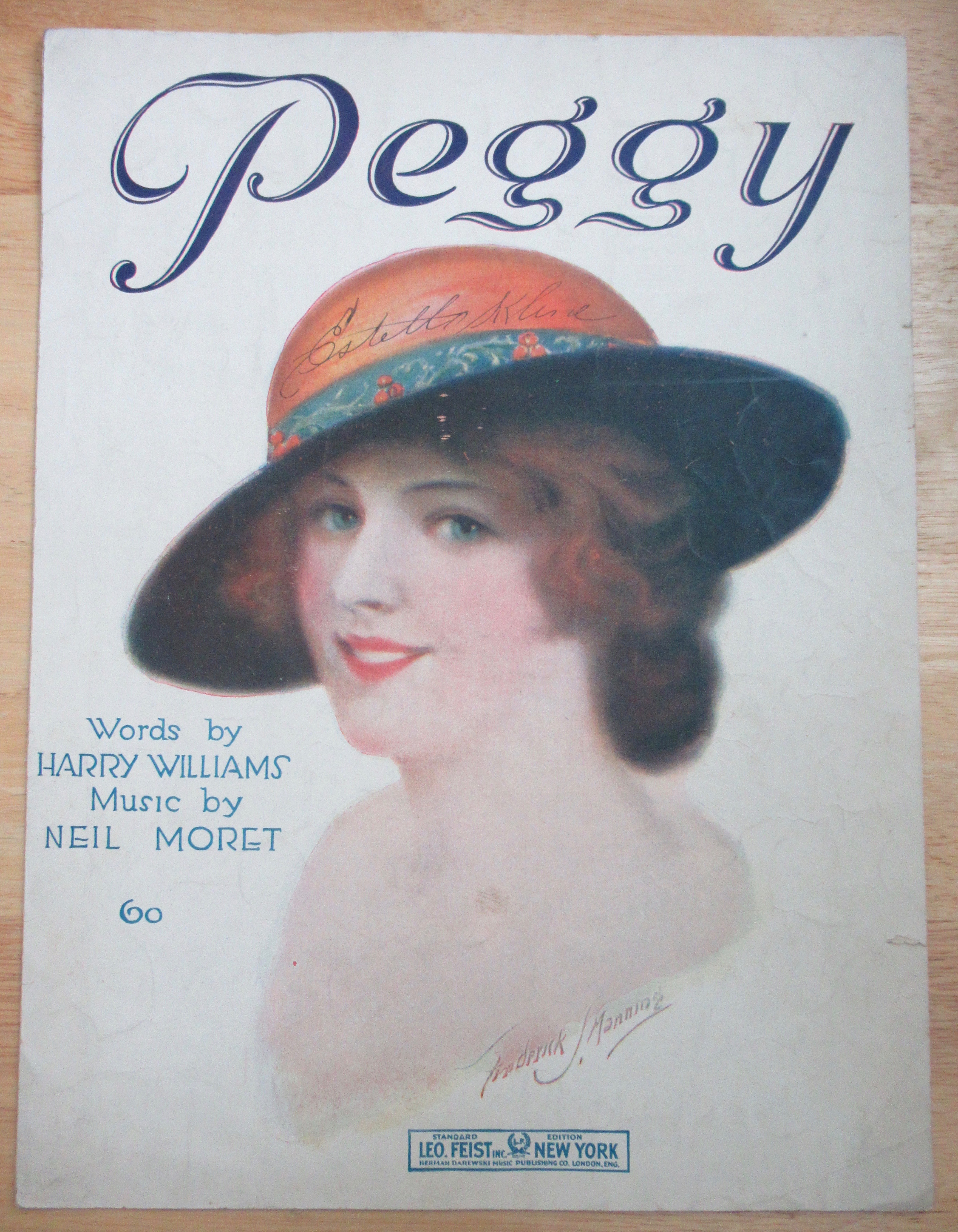 1919 Peggy Sheet Music By Williams & Moret