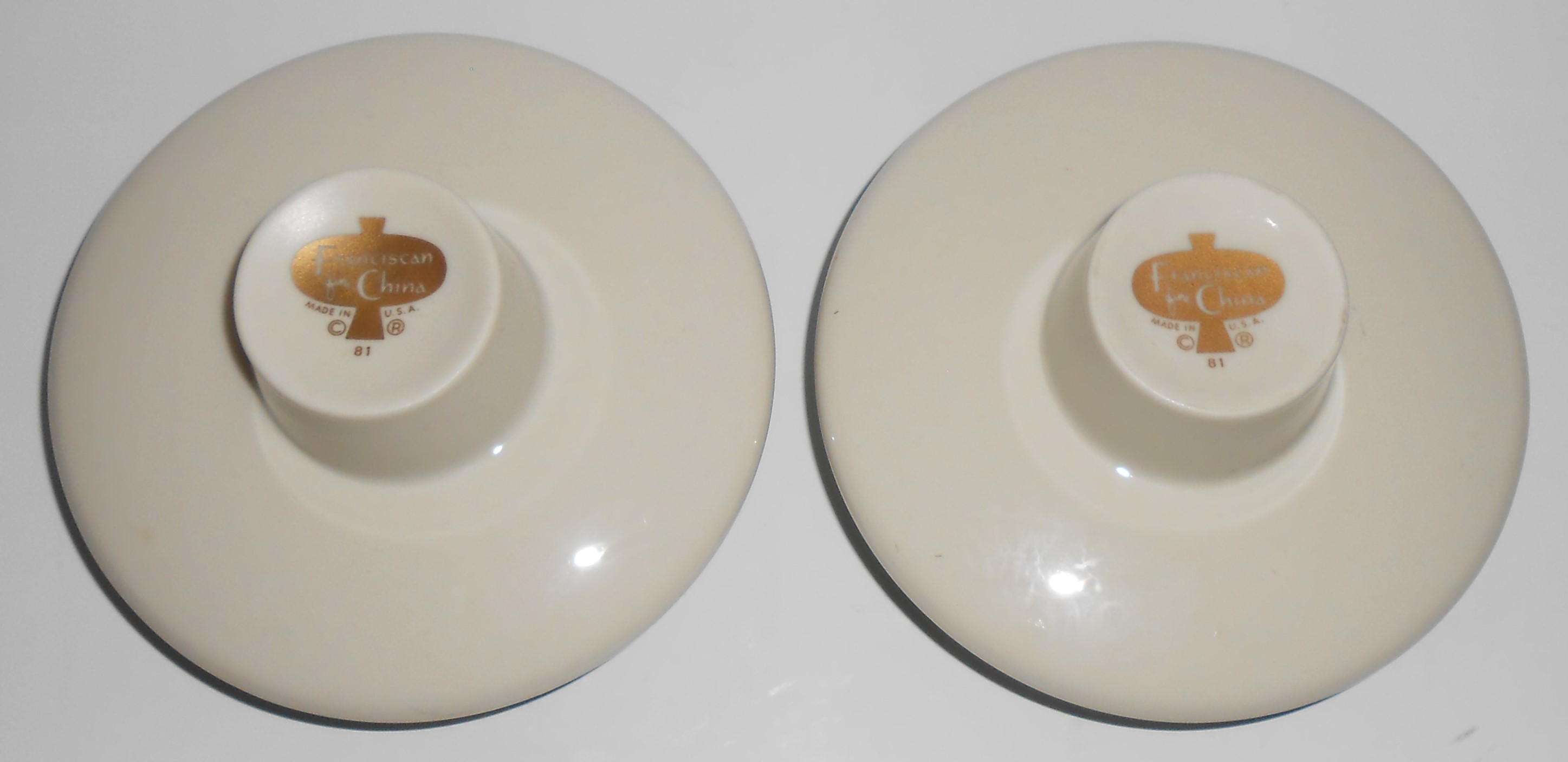 Franciscan Pottery Contours Art Ware Pair Green Candle